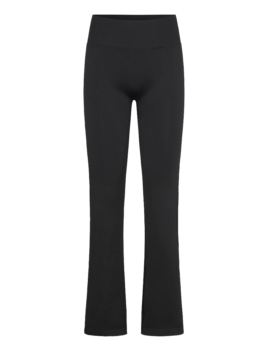 ICANIWILL - Ribbed Define Seamless Flared Tights - fuld længde - black - 1