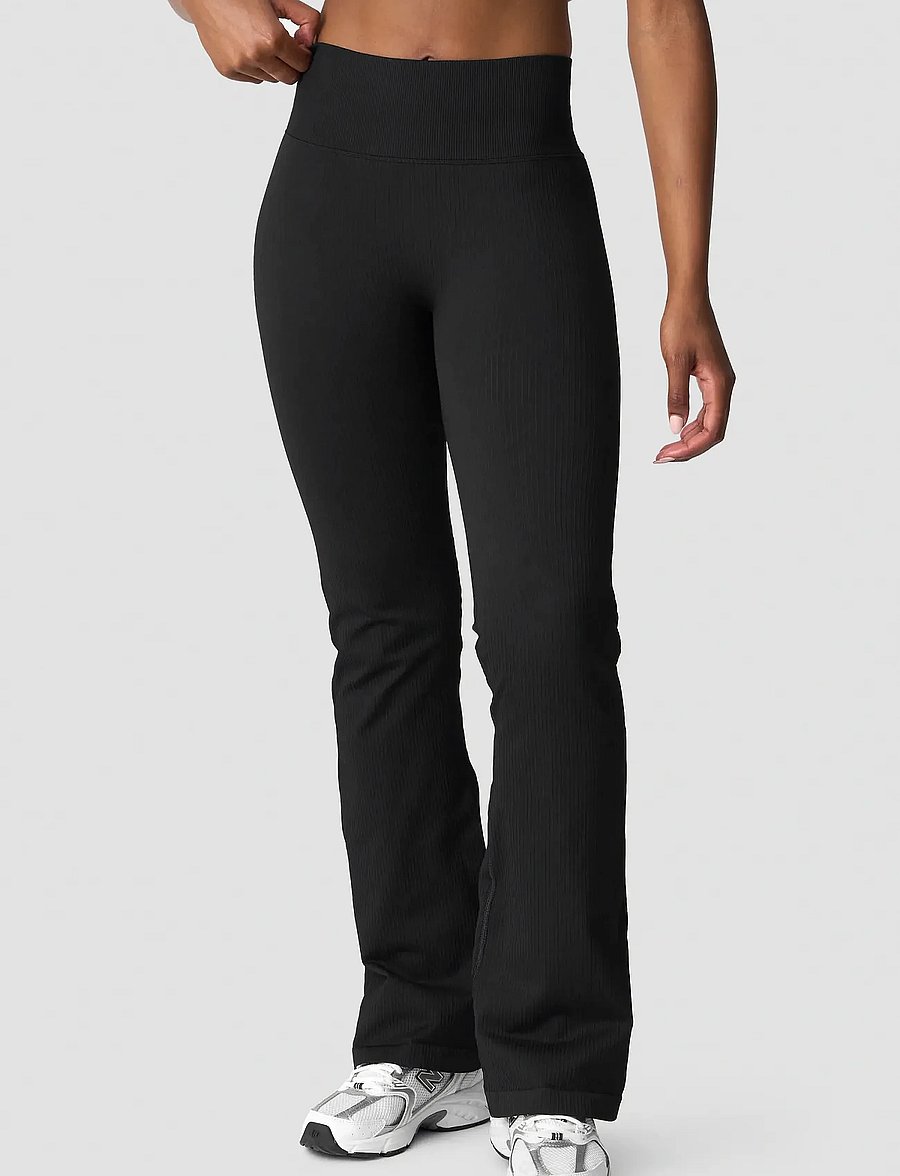 ICANIWILL - Ribbed Define Seamless Flared Tights - fuld længde - black - 0
