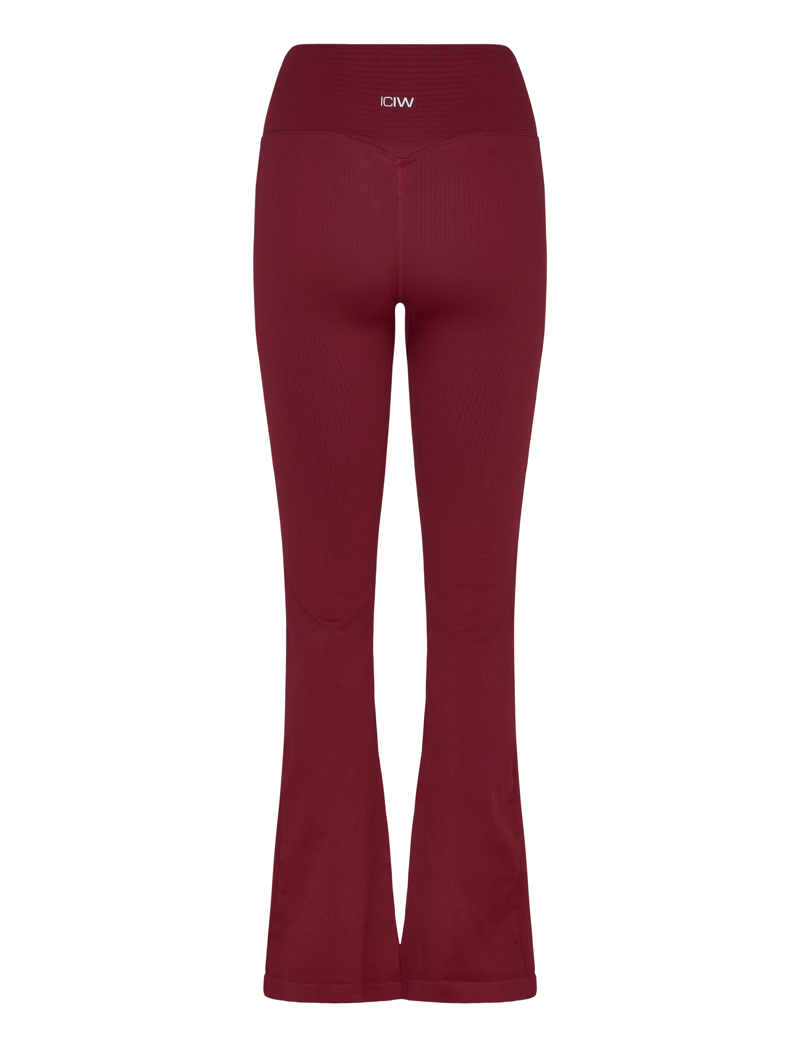 ICANIWILL - Ribbed Define Seamless Flared Tights - volle länge - burgundy - 2