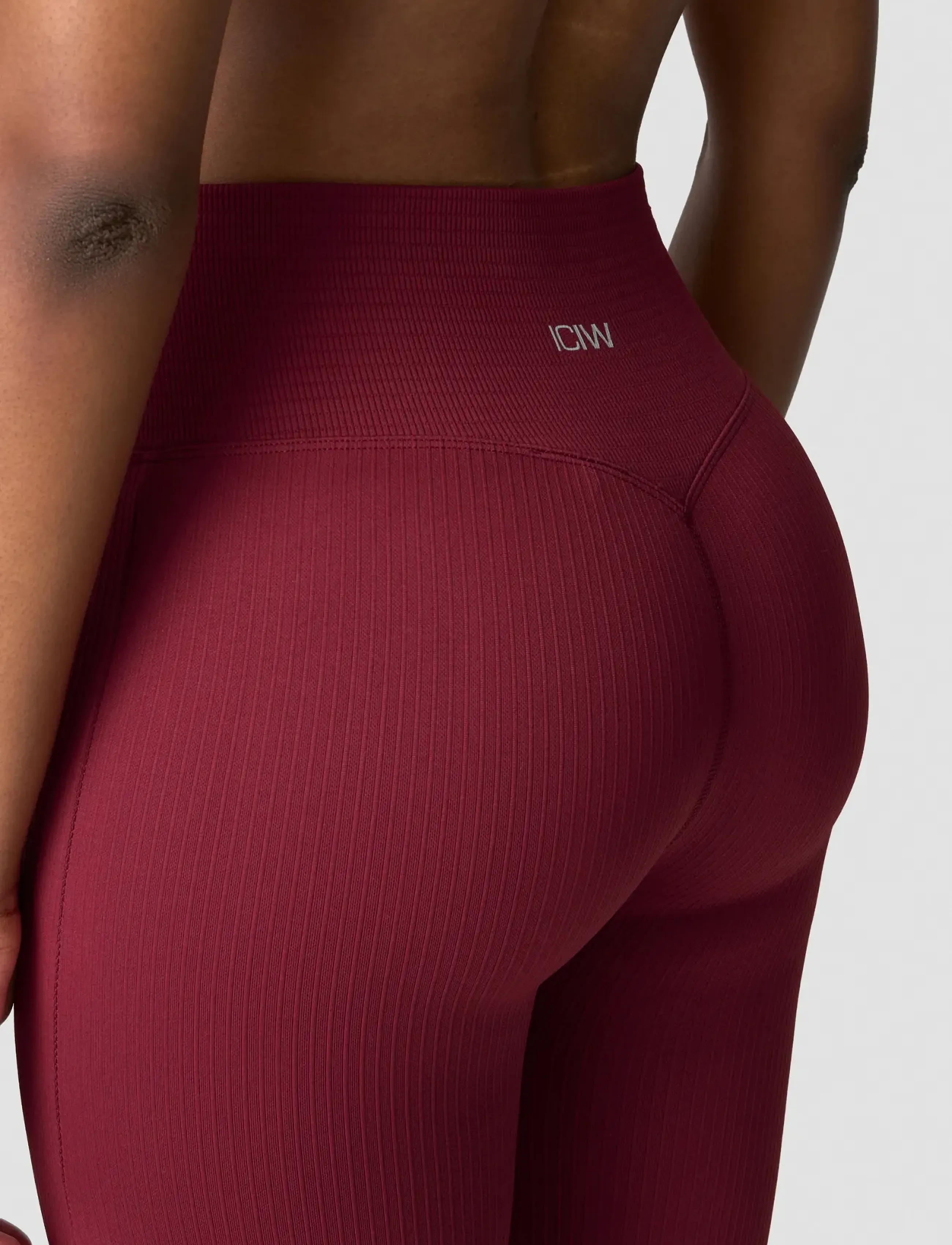 ICANIWILL - Ribbed Define Seamless Flared Tights - volle länge - burgundy - 3