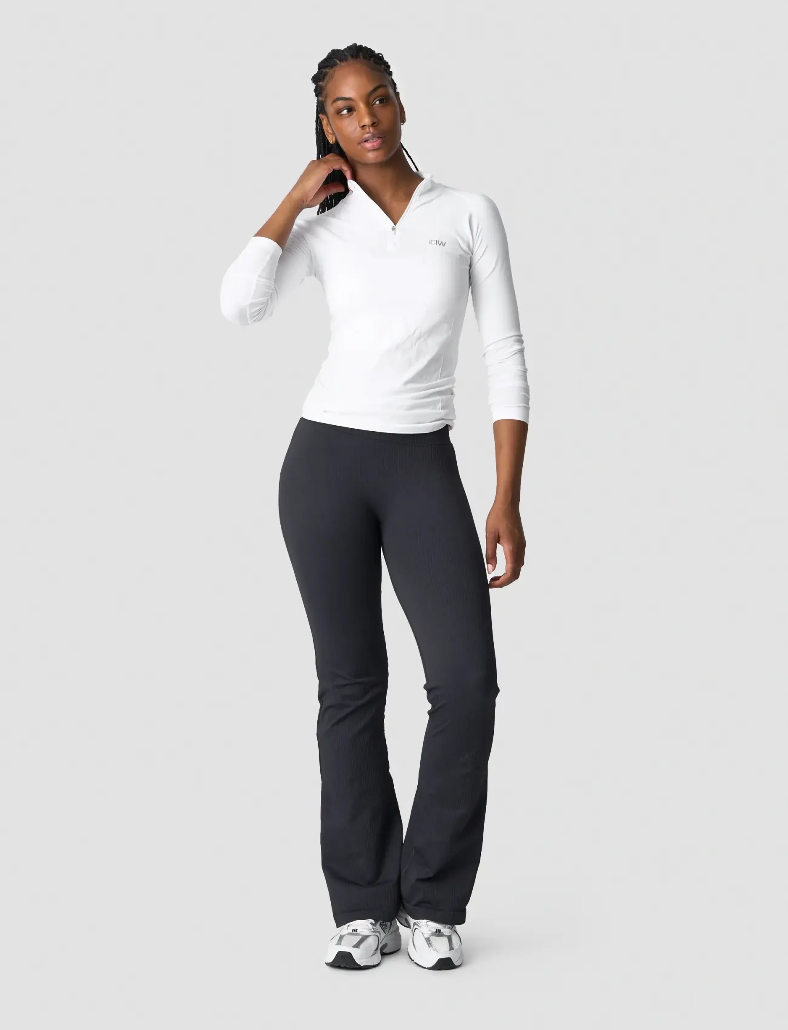 ICANIWILL - Ribbed Define Seamless Flared Tights - volle länge - dusty black - 5