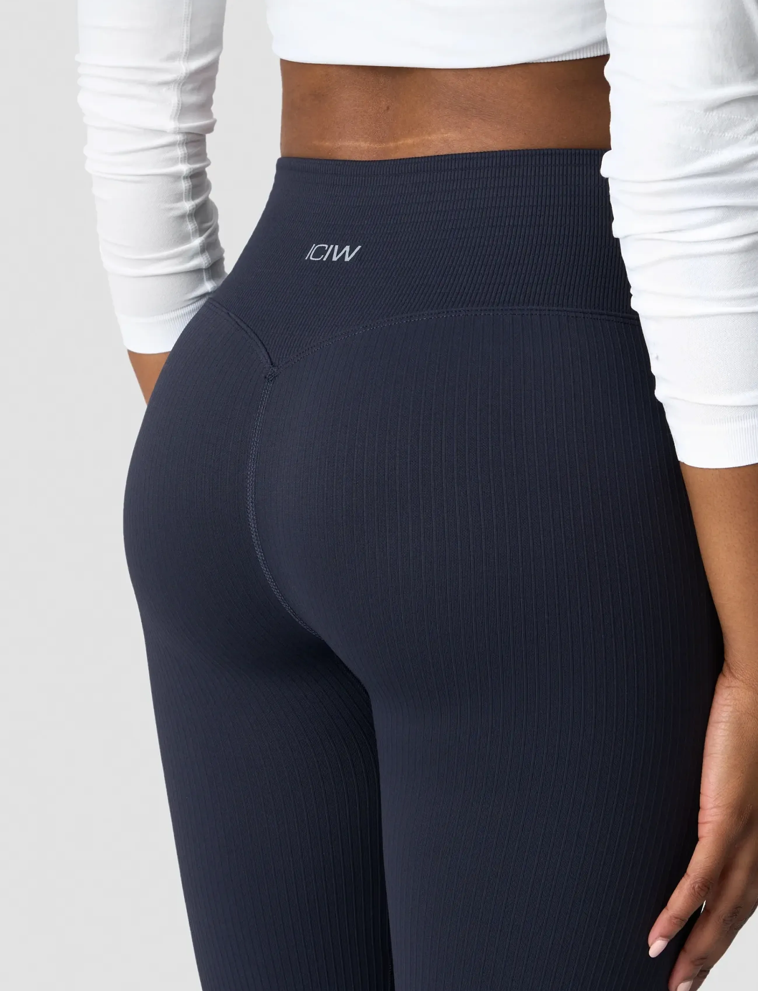 ICANIWILL - Ribbed Define Seamless Flared Tights - full length - navy - 3