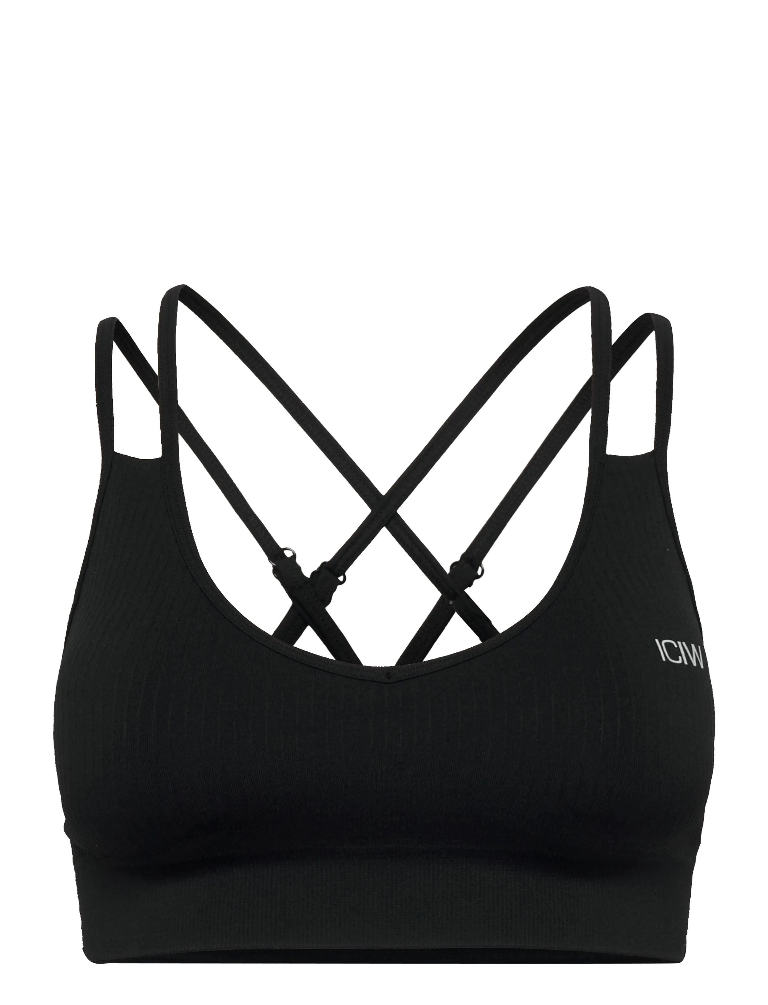 ICANIWILL Ribbed Define V-neck Sports Bra - Rinnahoidjad - BLACK / black