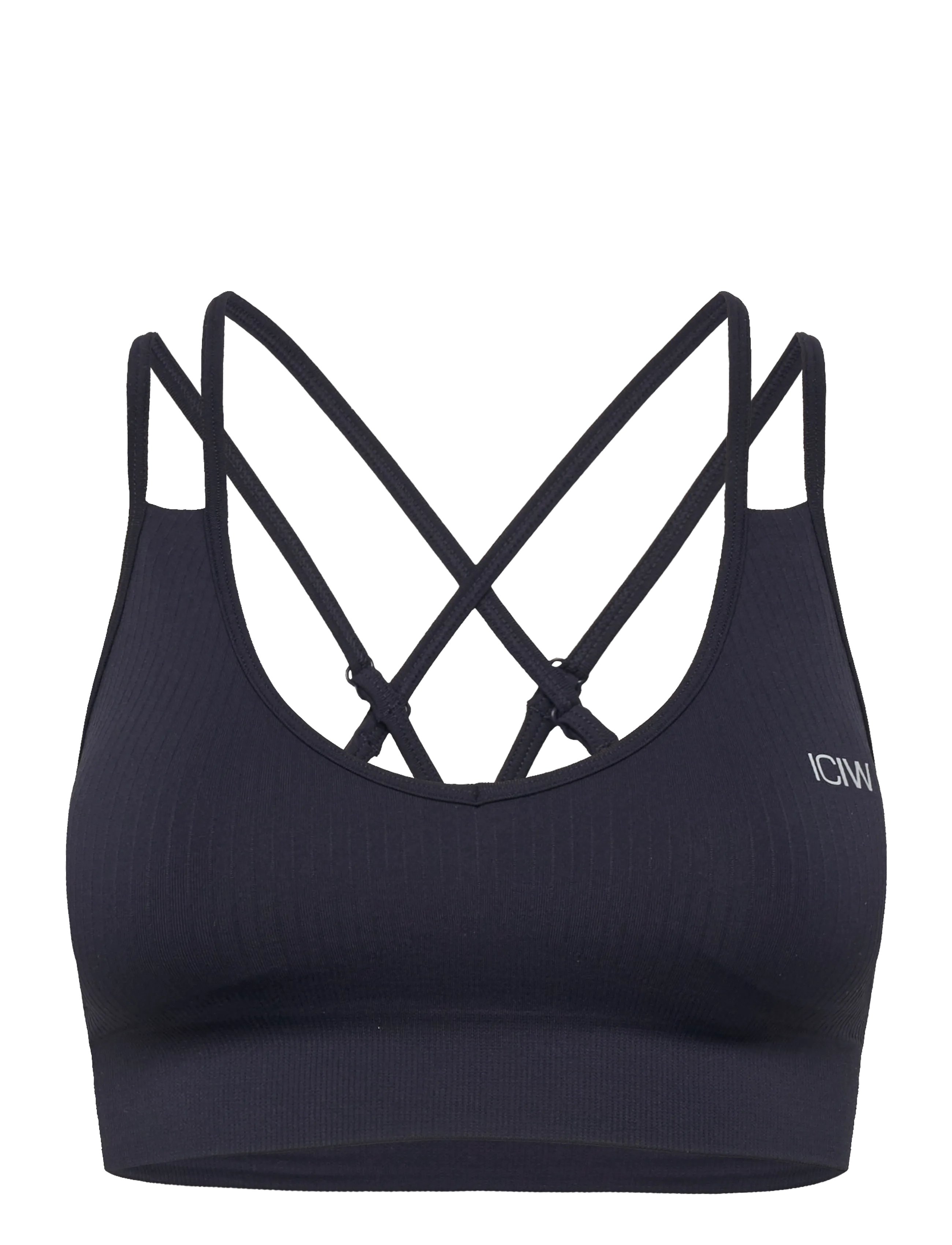 ICANIWILL Ribbed Define V-neck Sports Bra - Sport-BH:ar - NAVY / navy