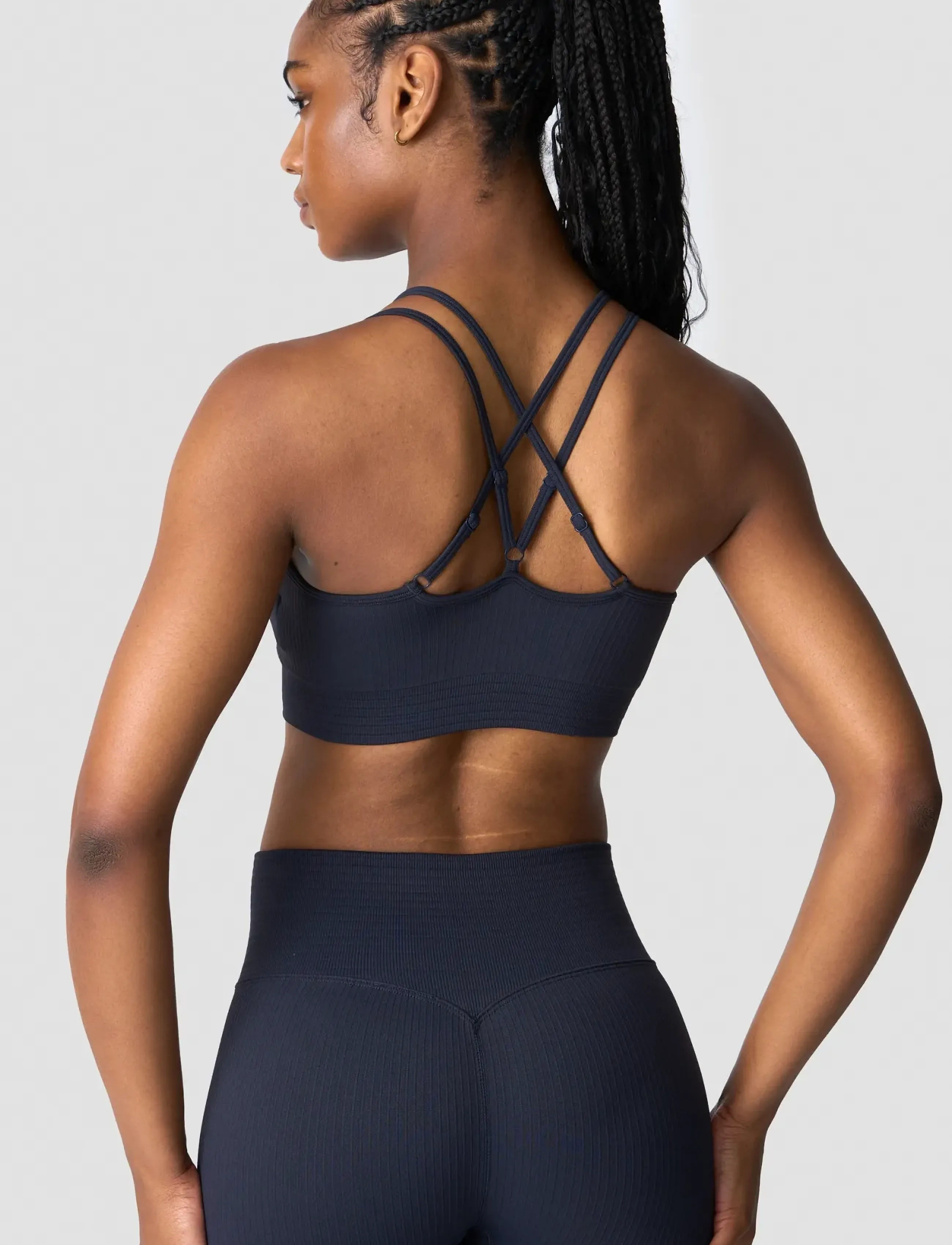 ICANIWILL - Ribbed Define V-neck Sports Bra - navy - 5