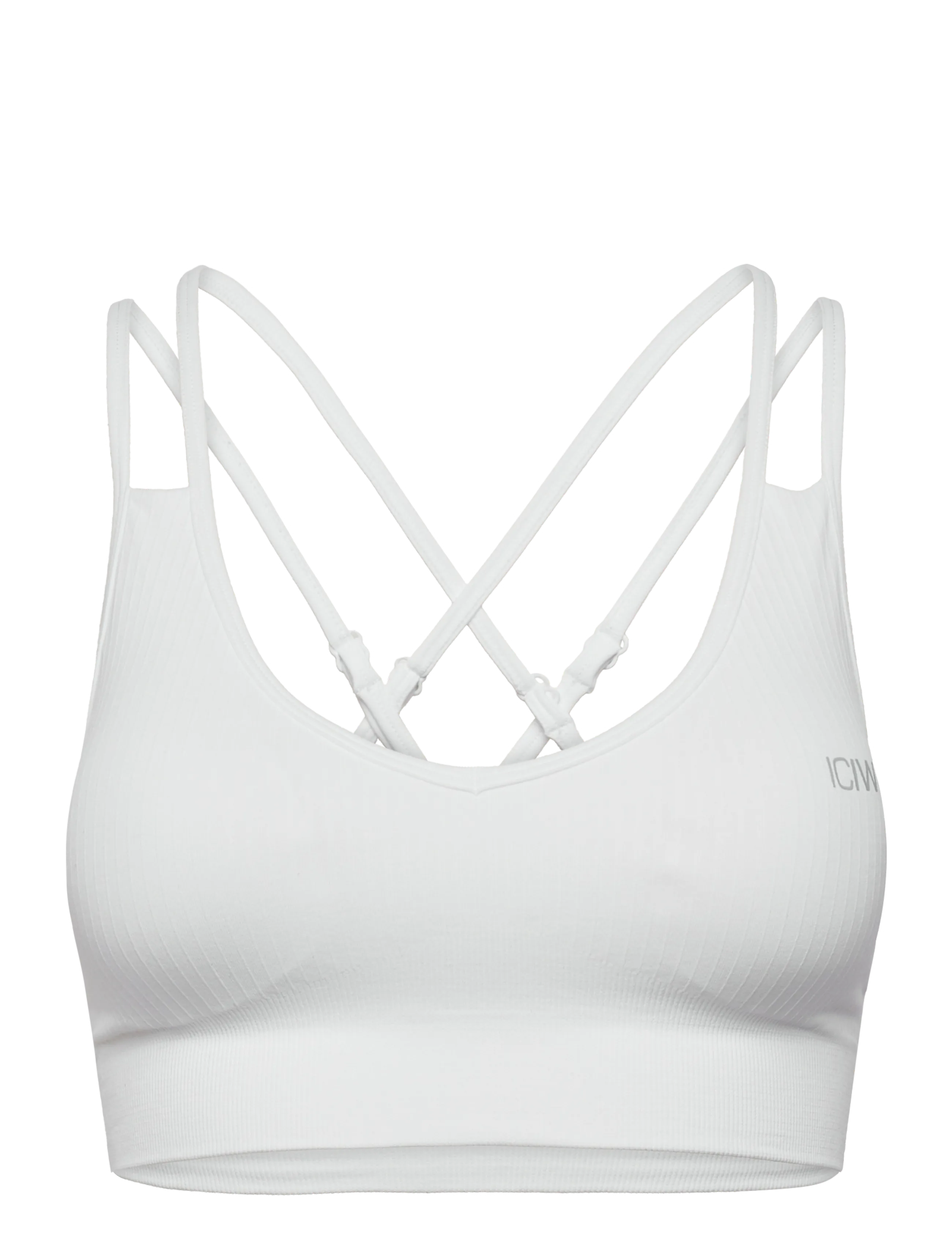 ICANIWILL Ribbed Define V-neck Sports Bra - Undertøj - WHITE / white