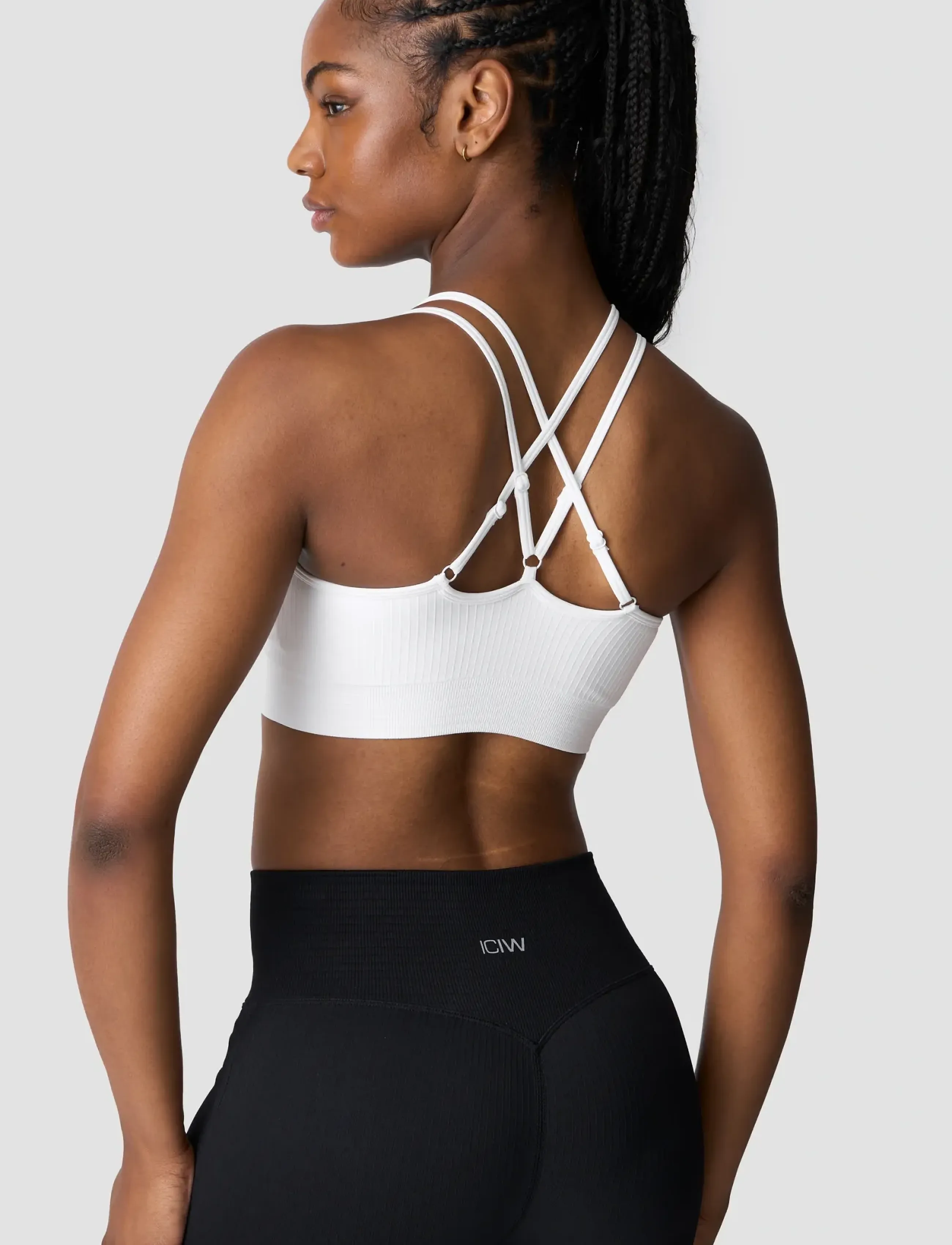 ICANIWILL - Ribbed Define V-neck Sports Bra - laveste priser - white - 5