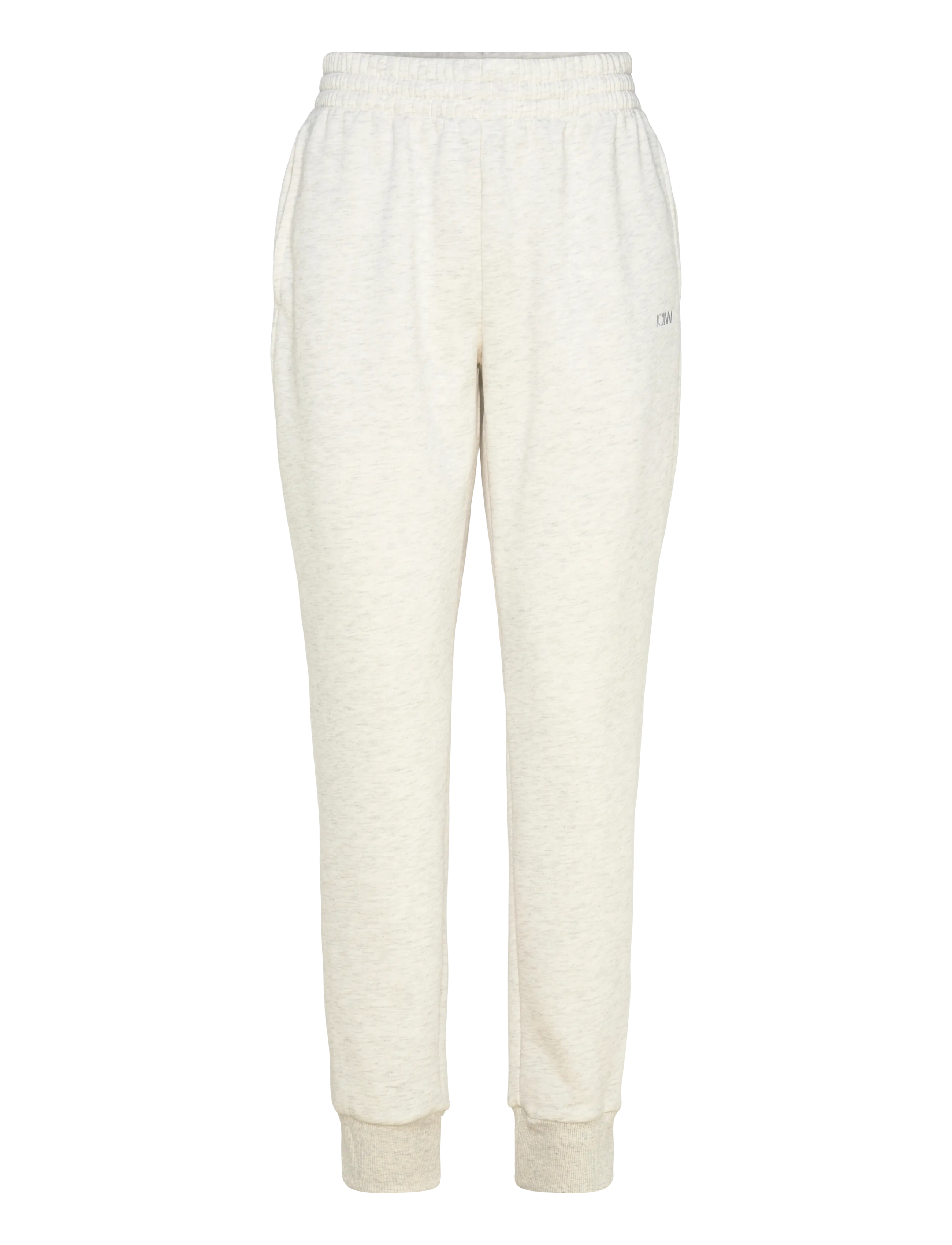 ICANIWILL Everyday Tapered Sweatpants W-White Melange-M - Jogginghosen - WHITE MELANGE / white