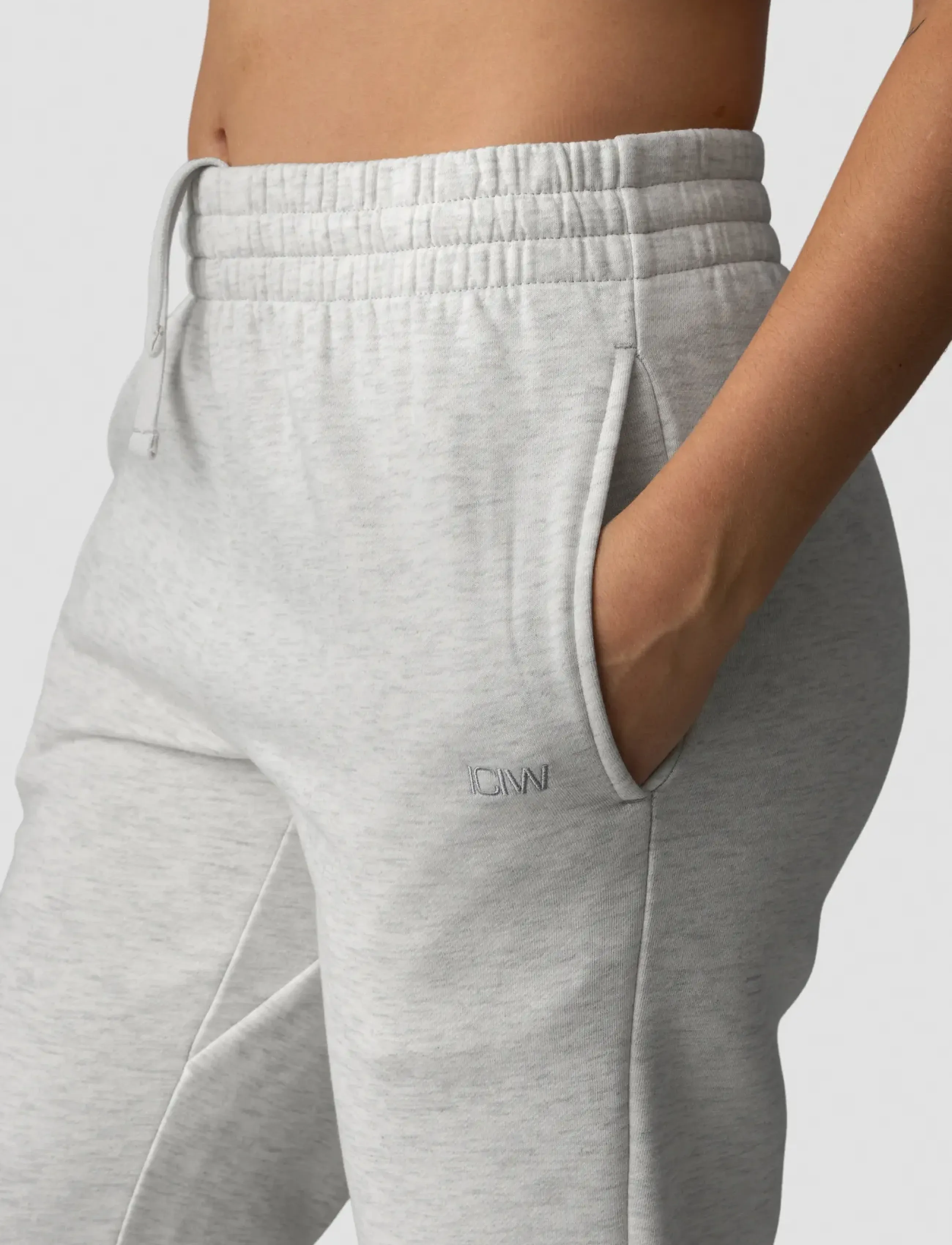 ICANIWILL - Everyday Tapered Sweatpants W-White Melange-XL - dressipüksid - white melange - 4