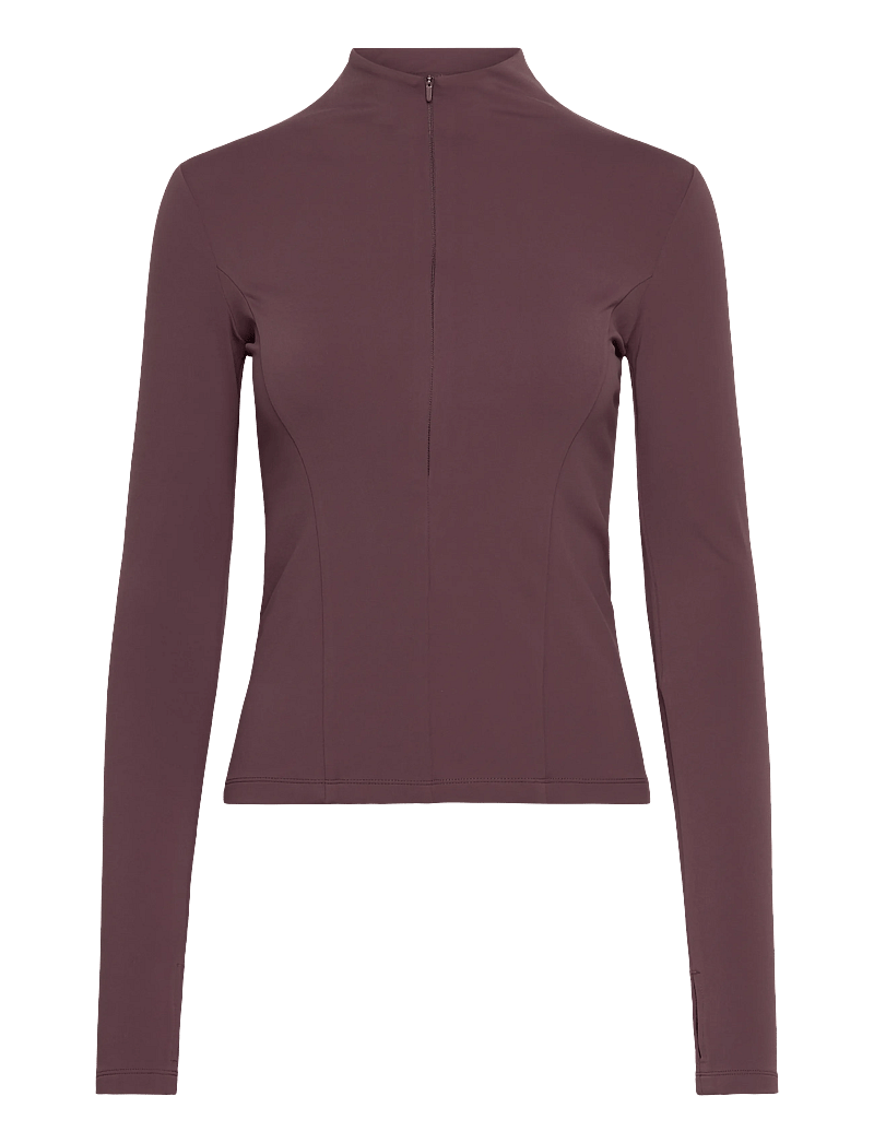 ICANIWILL - Nimble 1/2 Zip Long Sleeve W - overdele - dull berry red - 1