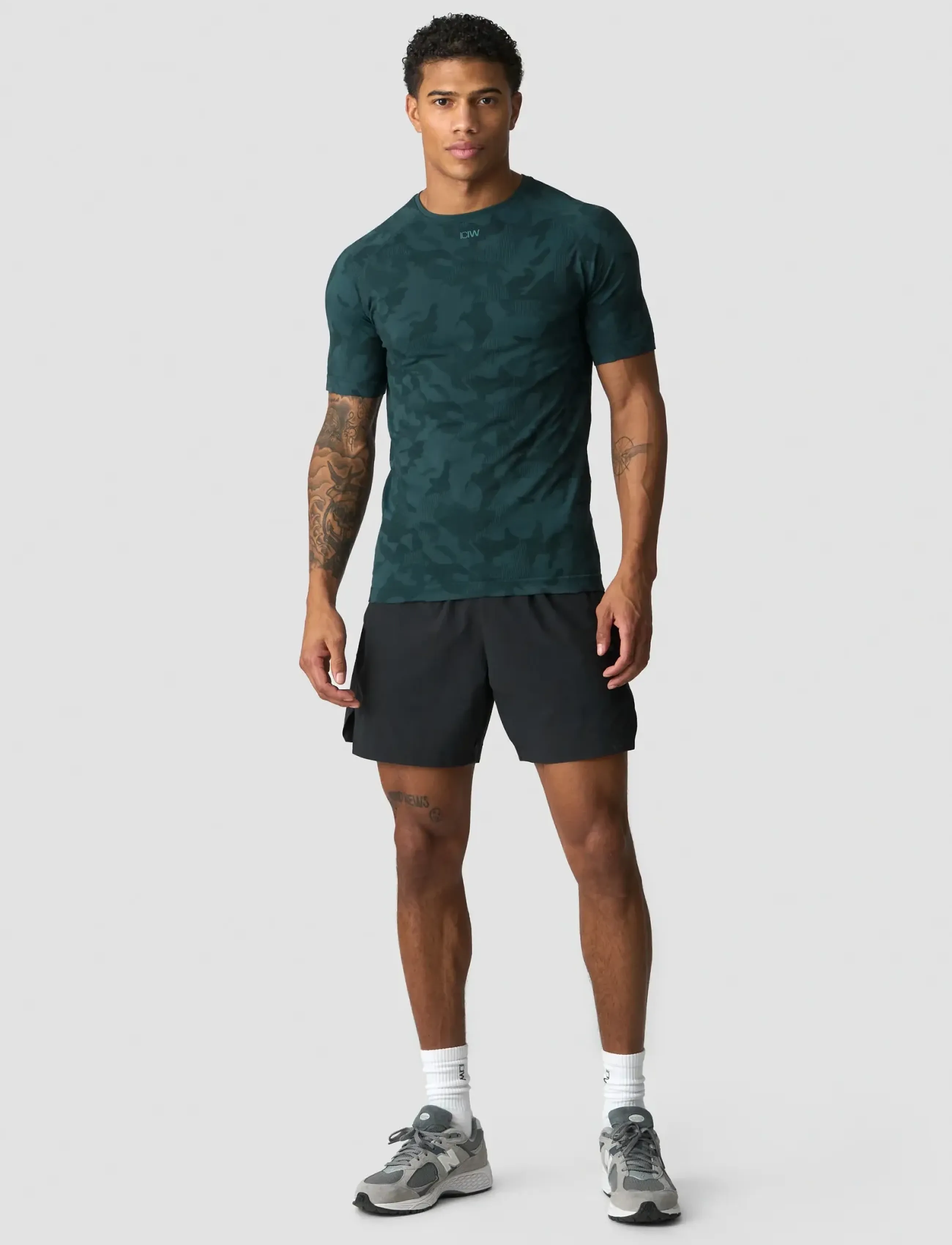 ICANIWILL - Sculpt Seamless Graphic Tank Top M - laveste priser - dark dusty teal - 5