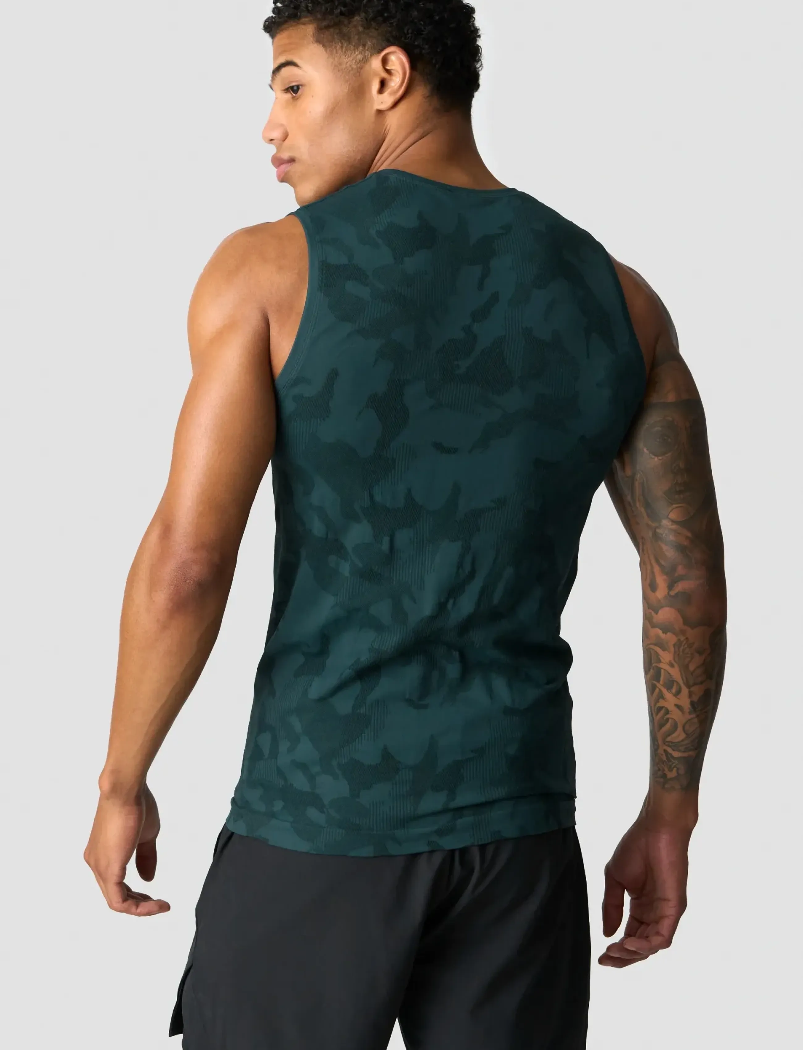 ICANIWILL - Sculpt Seamless Graphic Tank Top M - die niedrigsten preise - dark dusty teal - 3
