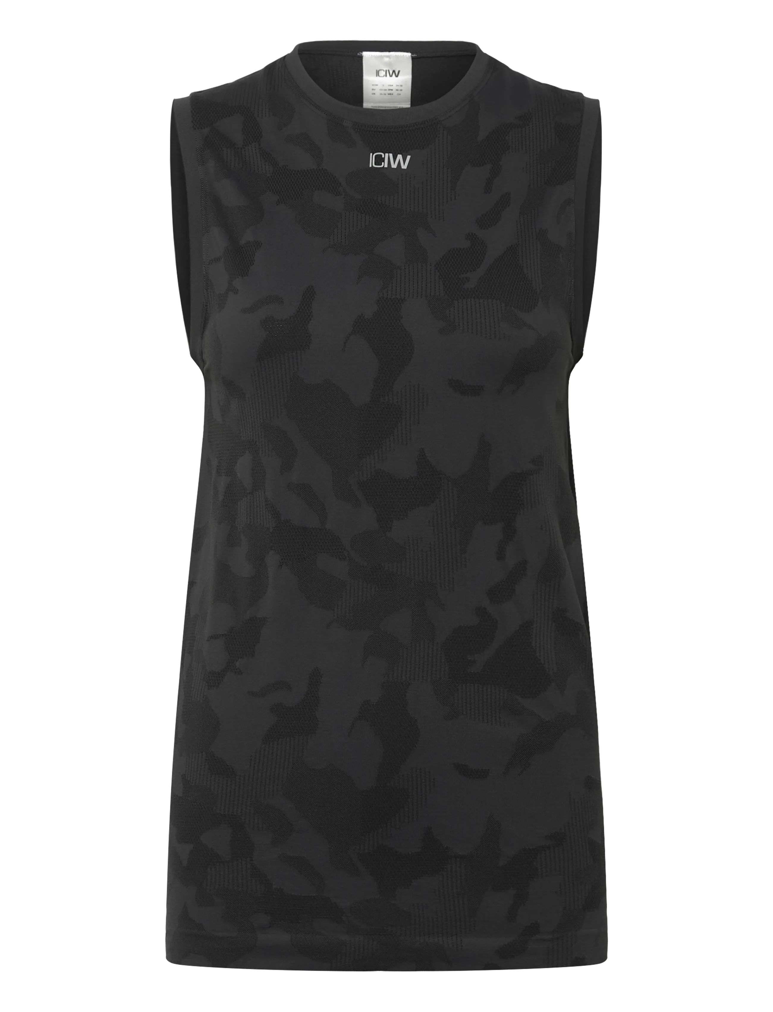 ICANIWILL Sculpt Seamless Graphic Tank Top M - Tanktops - IRON GREY / black