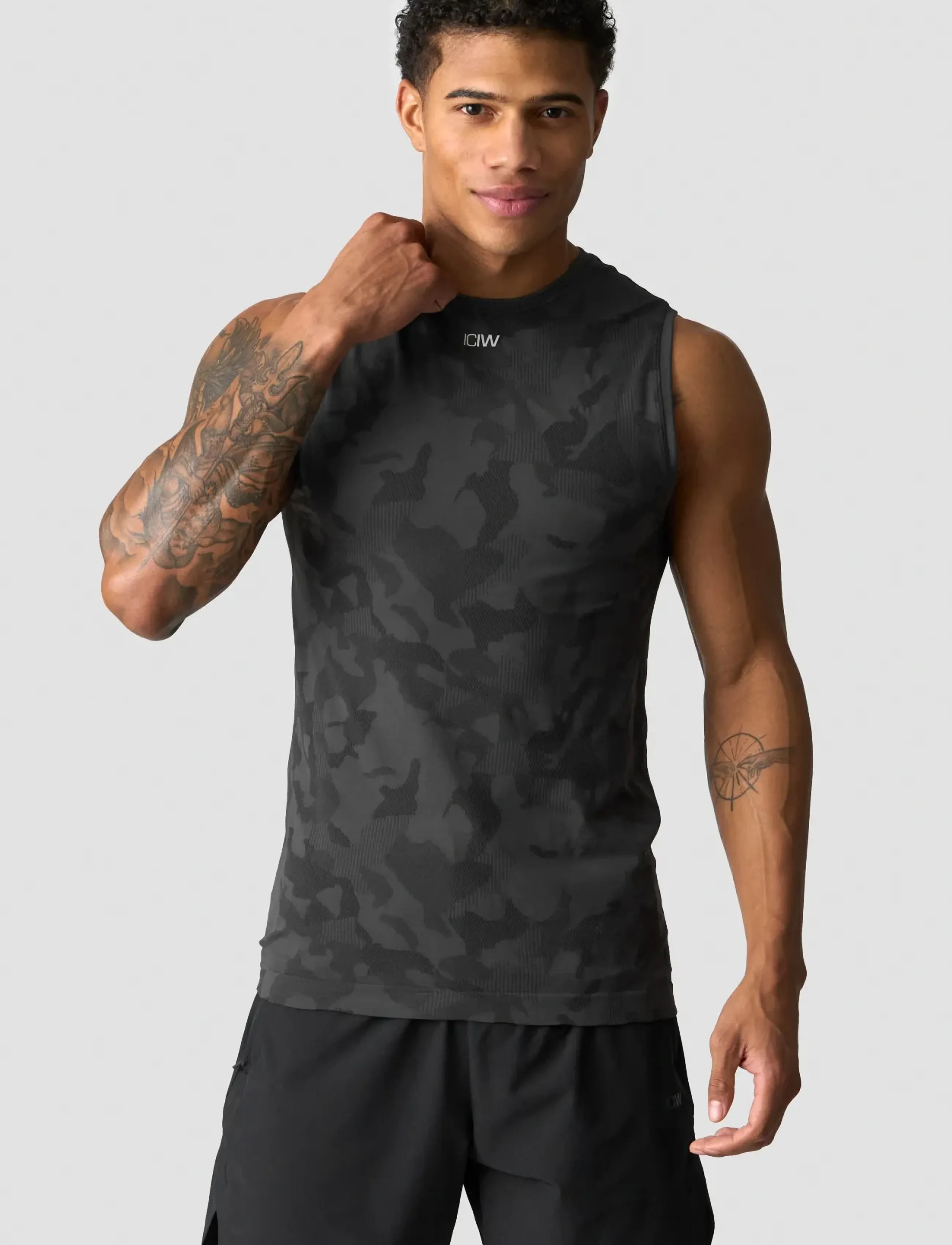 ICANIWILL - Sculpt Seamless Graphic Tank Top M - laveste priser - iron grey - 3
