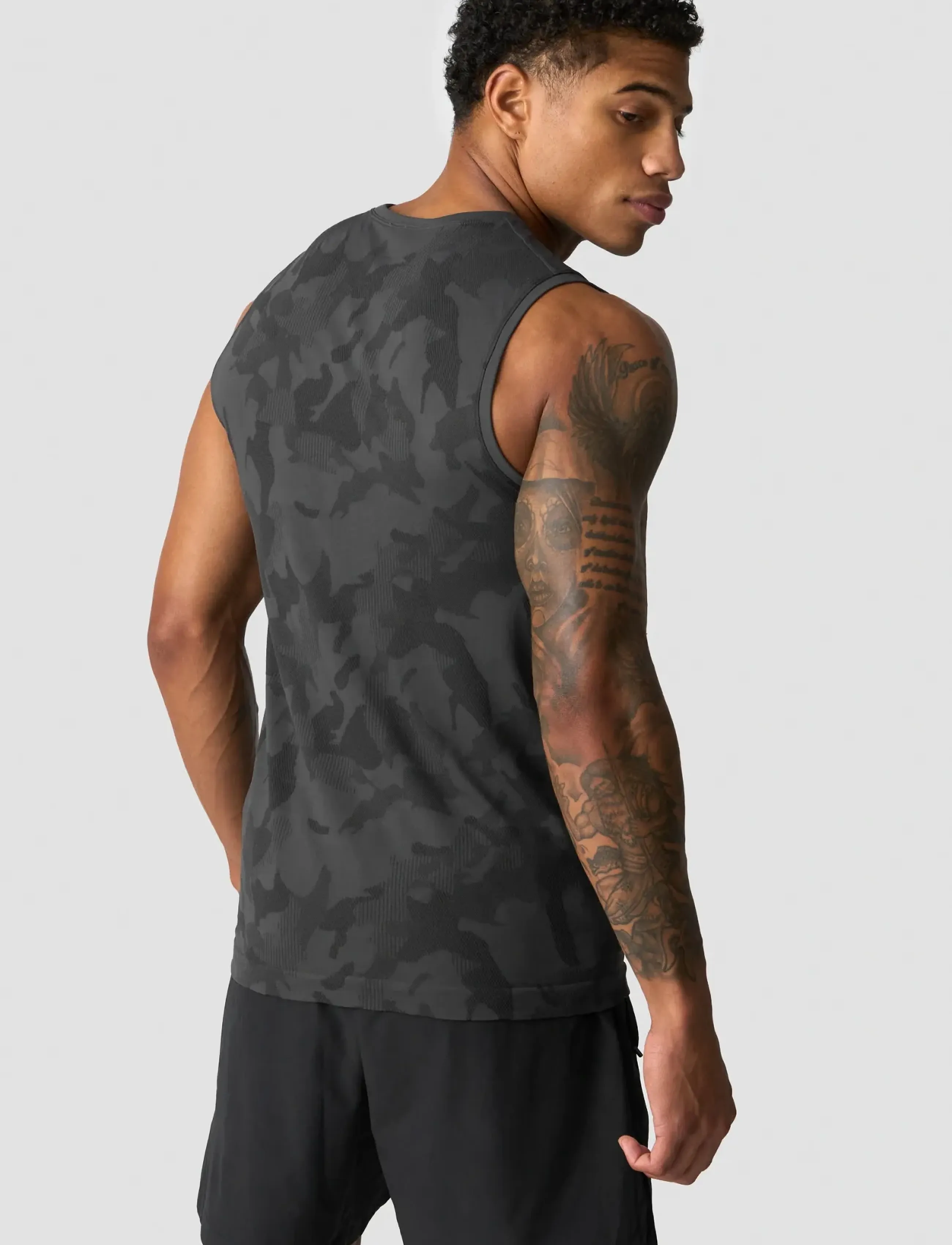 ICANIWILL - Sculpt Seamless Graphic Tank Top M - laveste priser - iron grey - 4