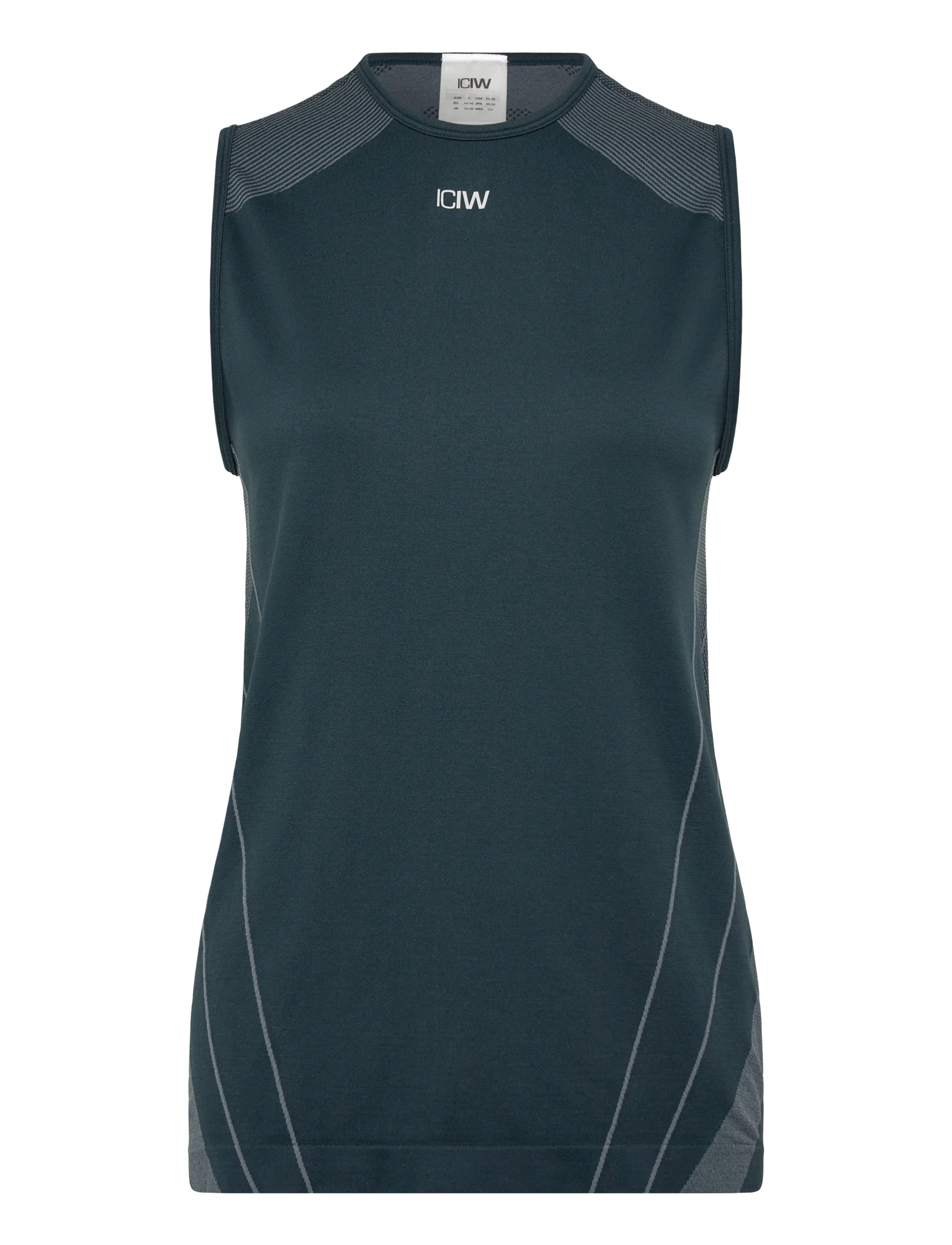 ICANIWILL Sculpt Seamless Tank Top M - Booztlet only men - DARK DUSTY TEAL / green