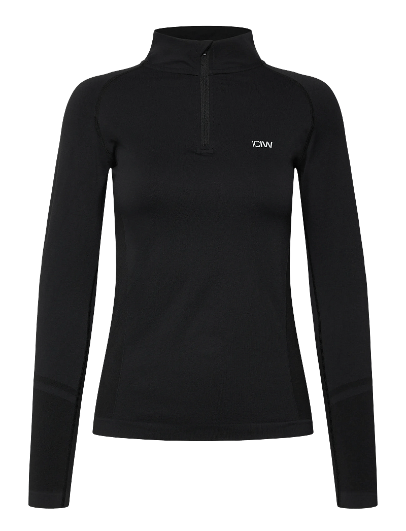 ICANIWILL - Define Seamless 1/4 Zip W - tops - black - 1