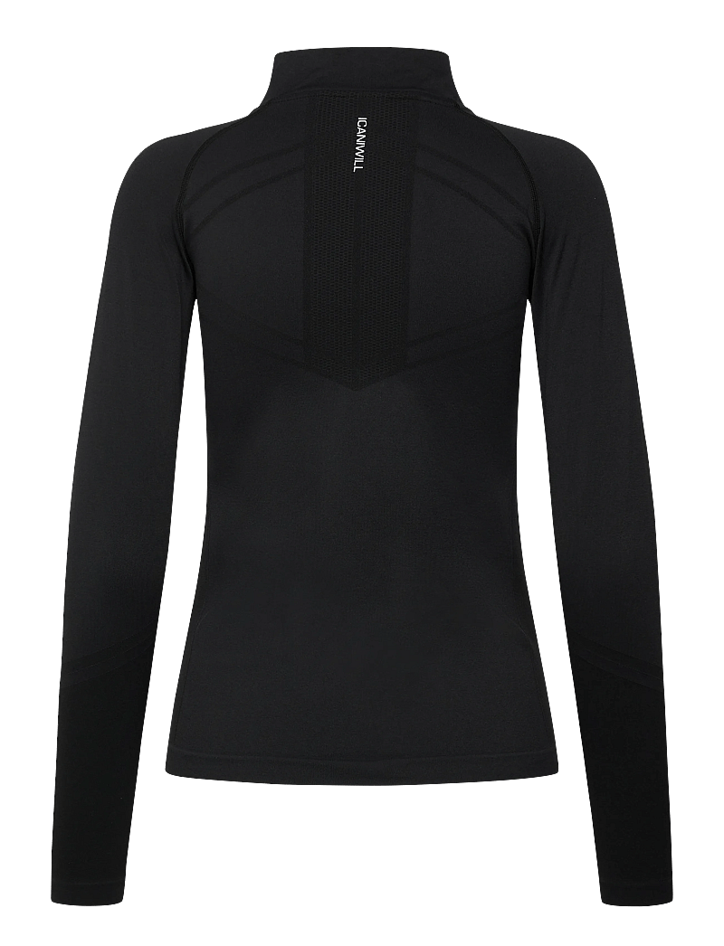 ICANIWILL - Define Seamless 1/4 Zip W - tops - black - 2