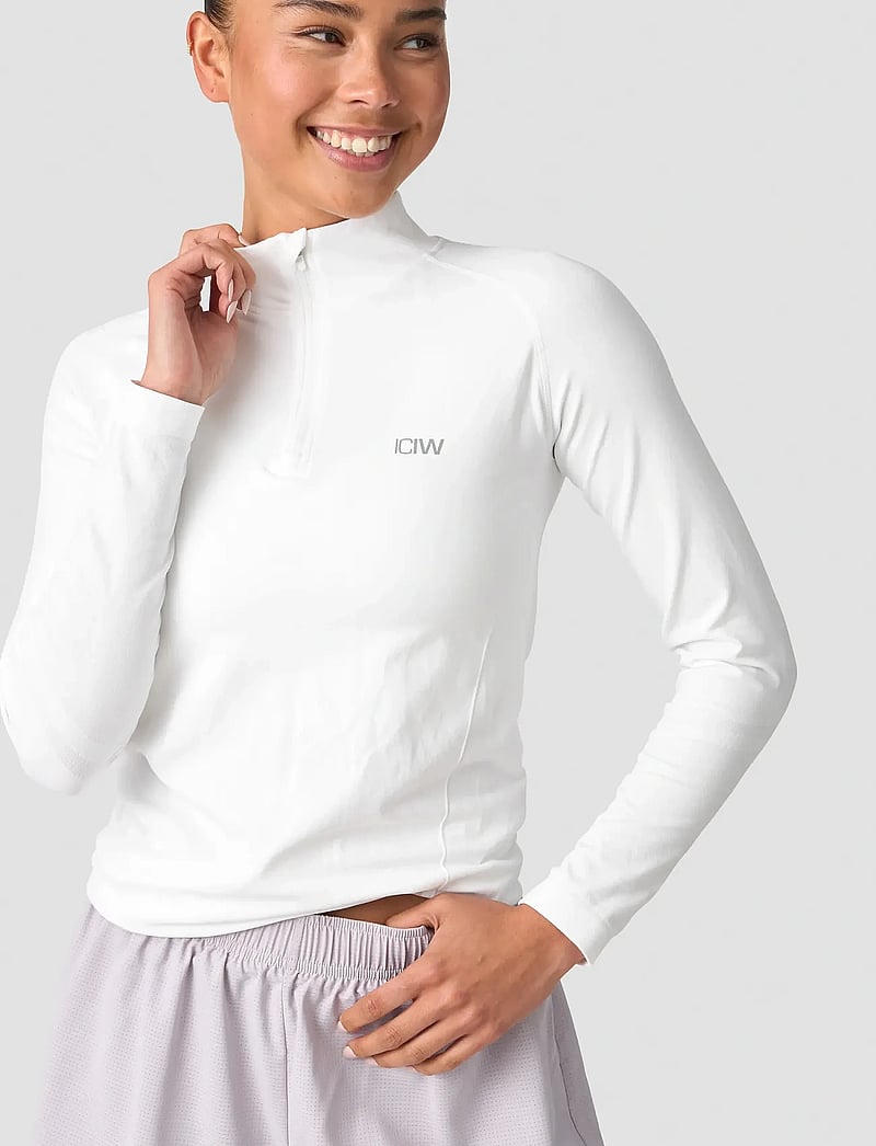 ICANIWILL - Define Seamless 1/4 Zip W - topi ar garām piedurknēm - white - 5