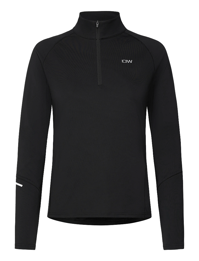 ICANIWILL - Everyday Long Sleeve Stripe 1/4 Zip - tops - black - 1