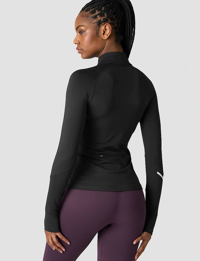 ICANIWILL - Everyday Long Sleeve Stripe 1/4 Zip - tops - black - 3