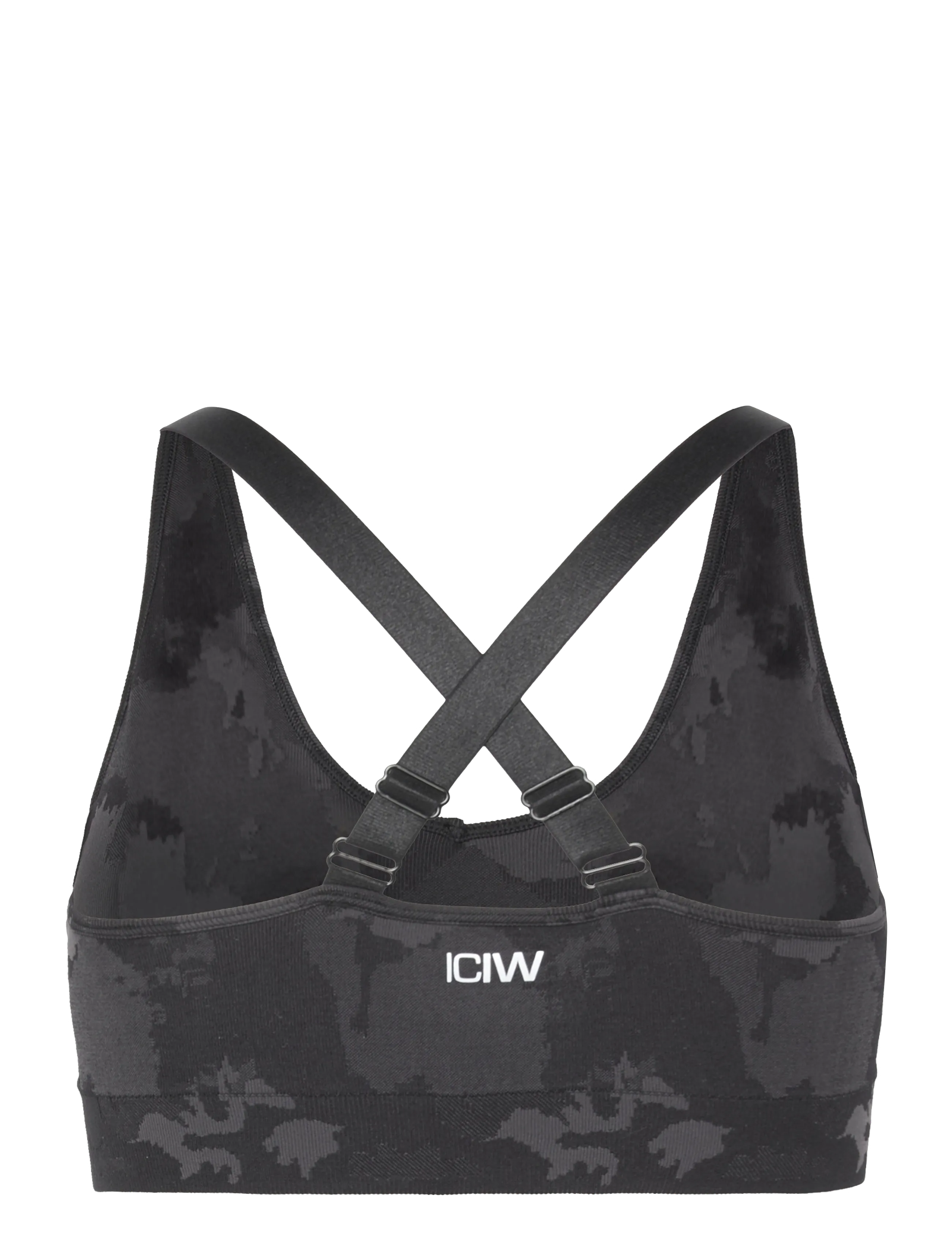 ICANIWILL - Camo Seamless V-neck Sports bra-Navy Camo-XXL - damen - dark grey camo - 2