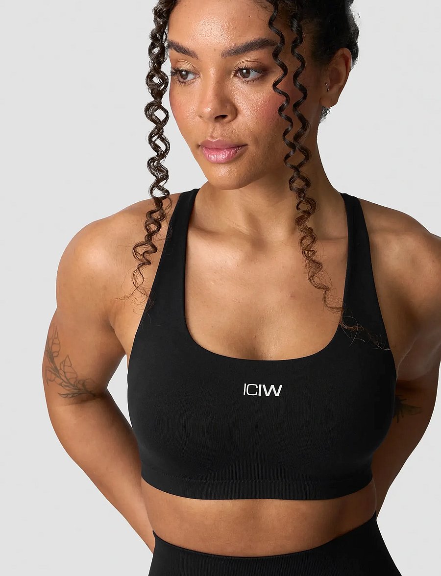 ICANIWILL - Smooth Seamless Sports Bra - lav støtte - black - 0