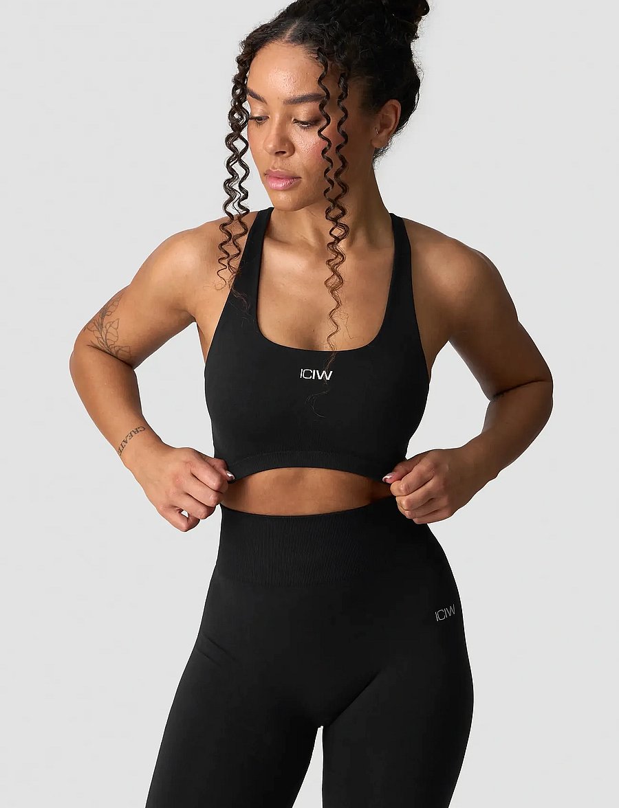 ICANIWILL - Smooth Seamless Sports Bra - lav støtte - black - 5