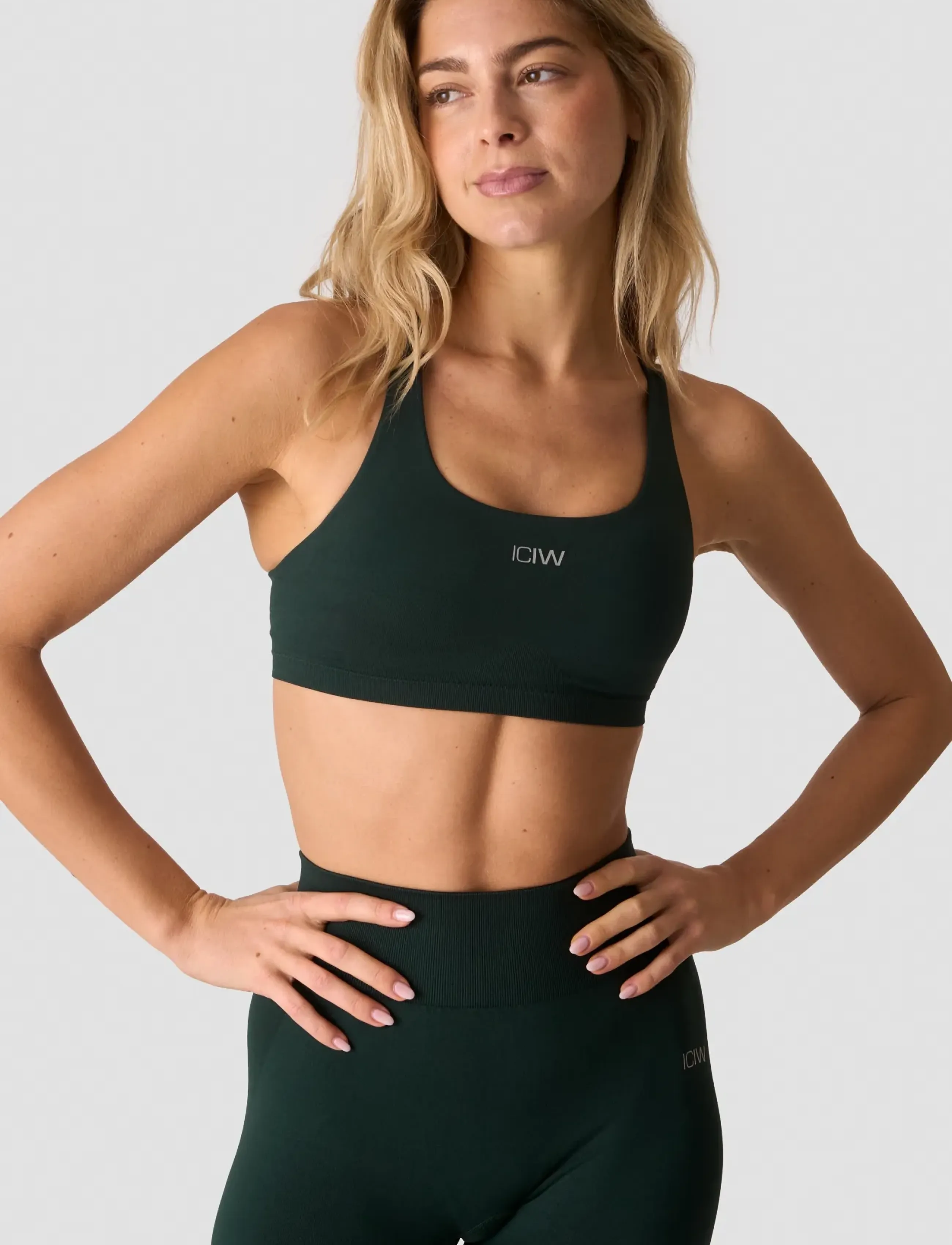 ICANIWILL - Smooth Seamless Sports Bra - sportbeha's: leichter halt - wet green - 0