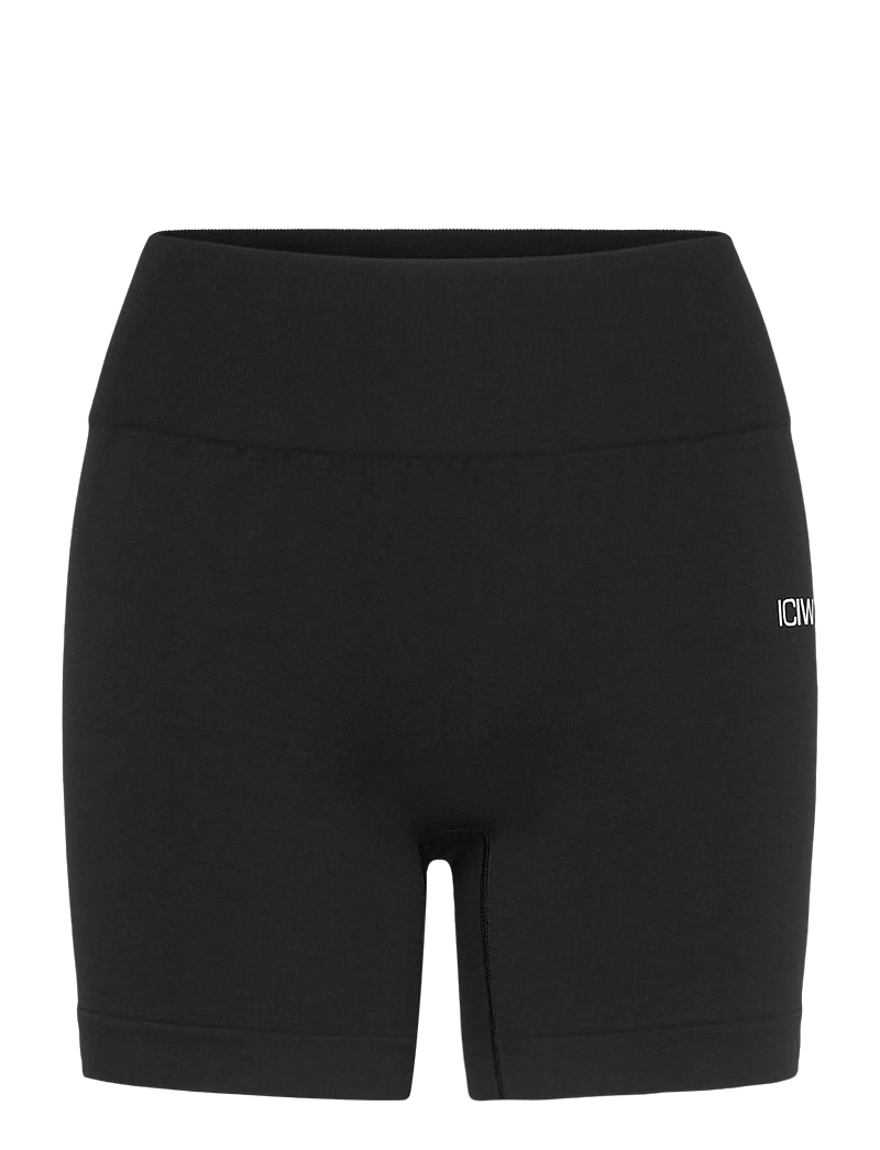 ICANIWILL - Smooth Seamless Midi Shorts W - rattapüksid - black - 1