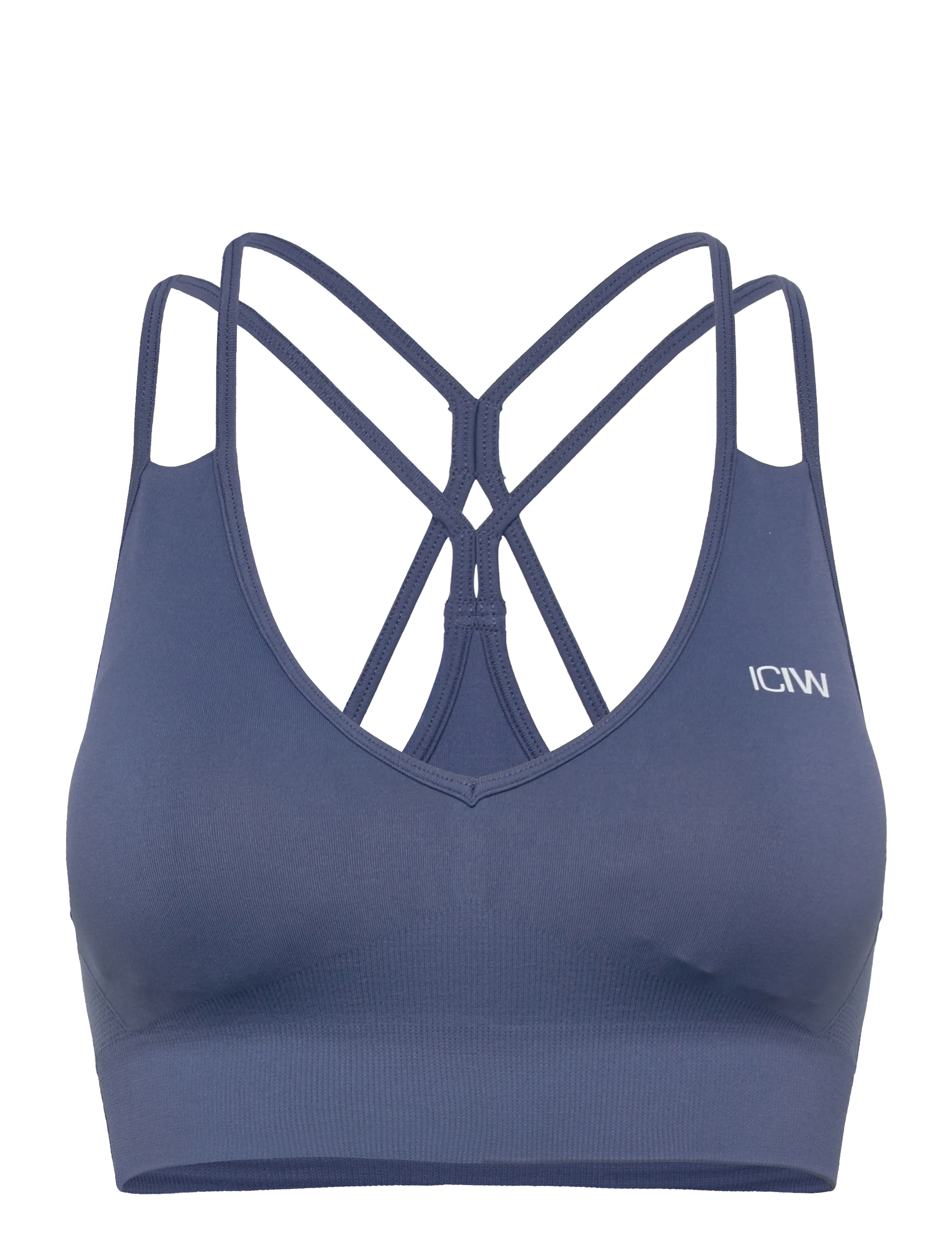 ICANIWILL Define Seamless V-neck Sports Bra - Undertøj - DUSTY TWILIGHT BLUE / white