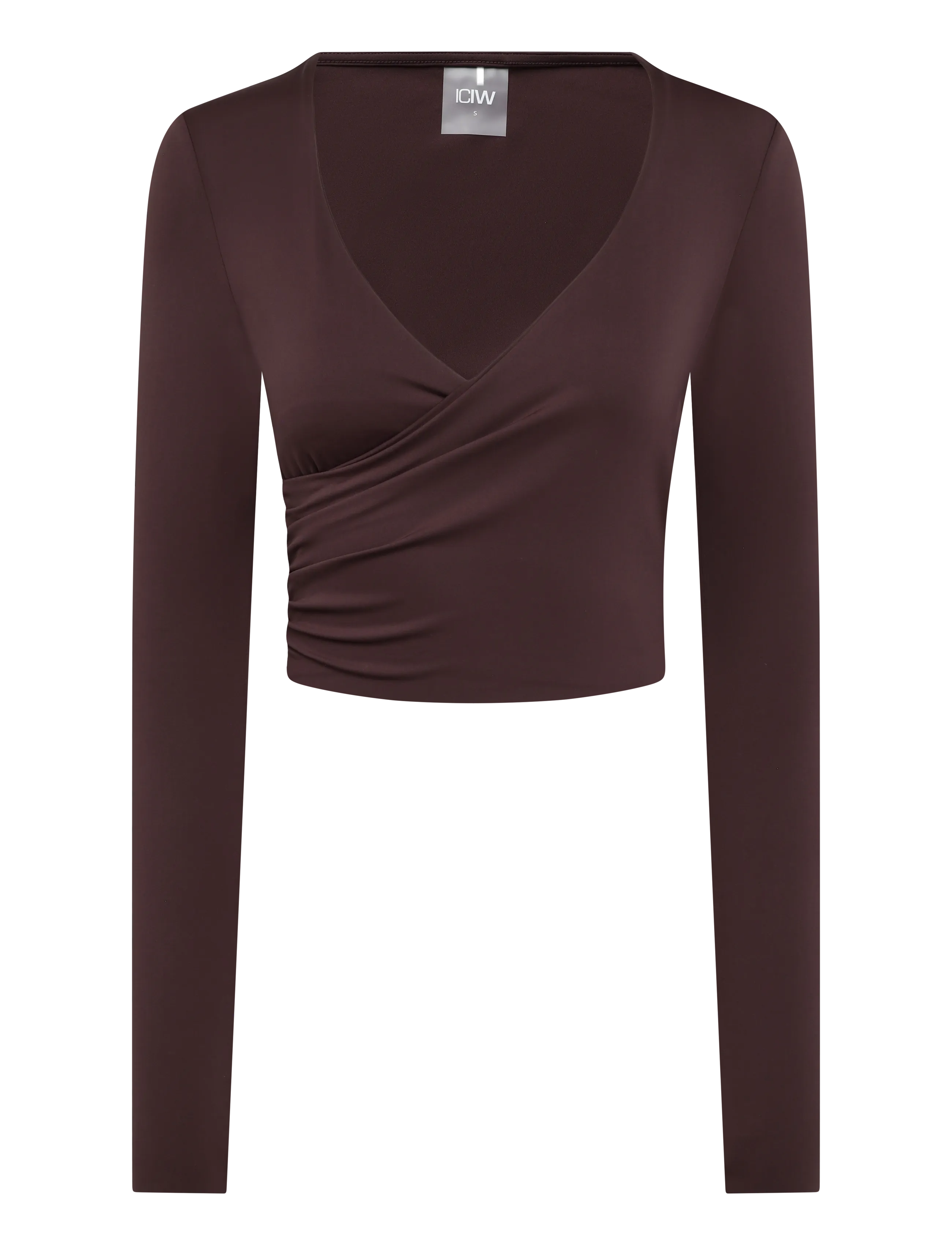 ICANIWILL Nimble Wrap Long Sleeve W, Kvinder, Kort Slå Om Langærmet Top, Brun, Str: XS