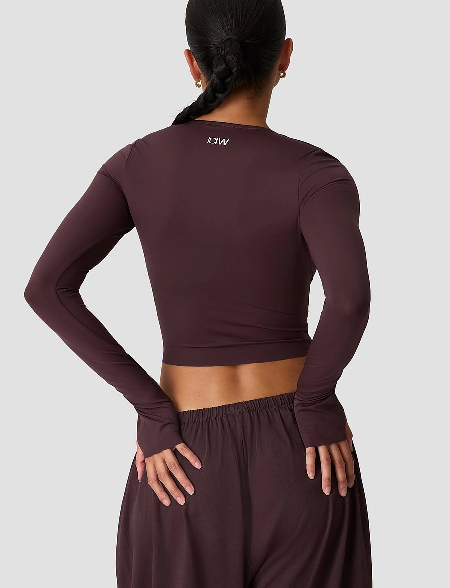 ICANIWILL - Nimble Wrap Long Sleeve W - Överdelar - espresso - 3