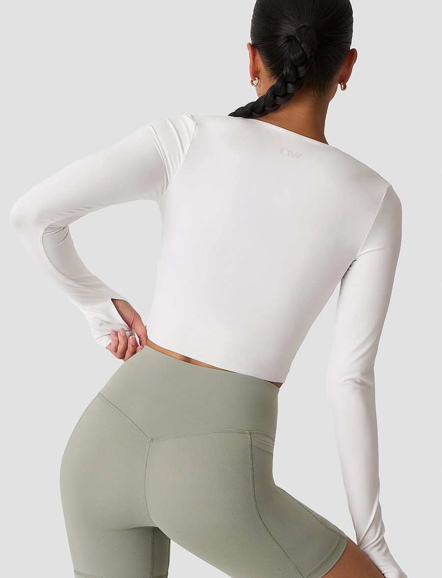 ICANIWILL - Nimble Wrap Long Sleeve W - longsleeved tops - white snow - 3
