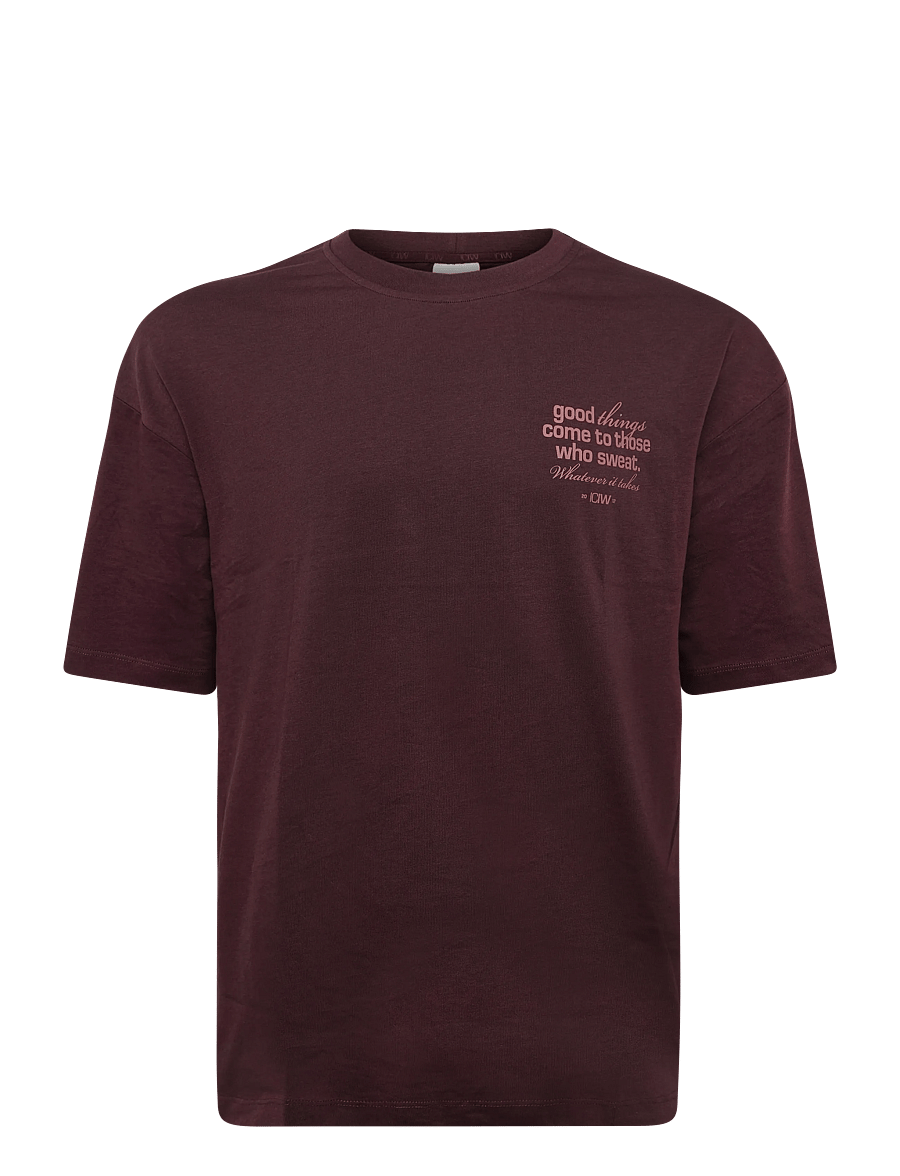 ICANIWILL - Everyday Oversized Cotton T-shirt Print W - t-shirts - espresso - 1