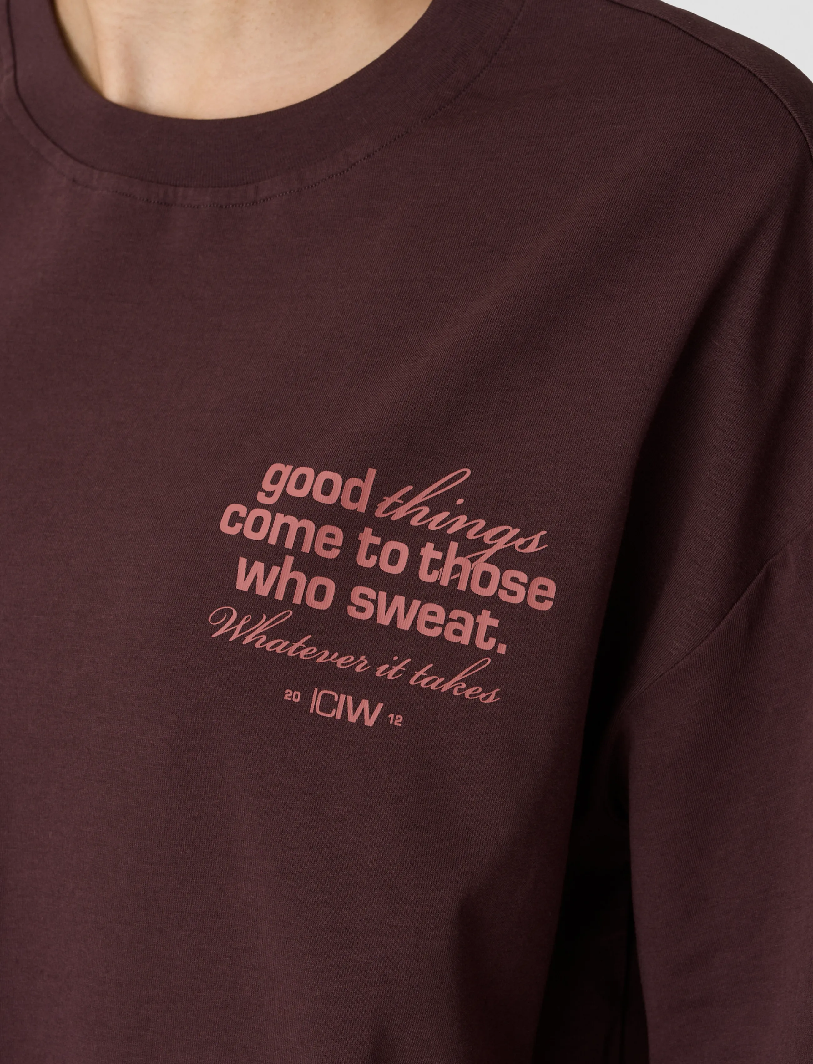 ICANIWILL - Everyday Oversized Cotton T-shirt Print W - t-shirts - espresso - 4