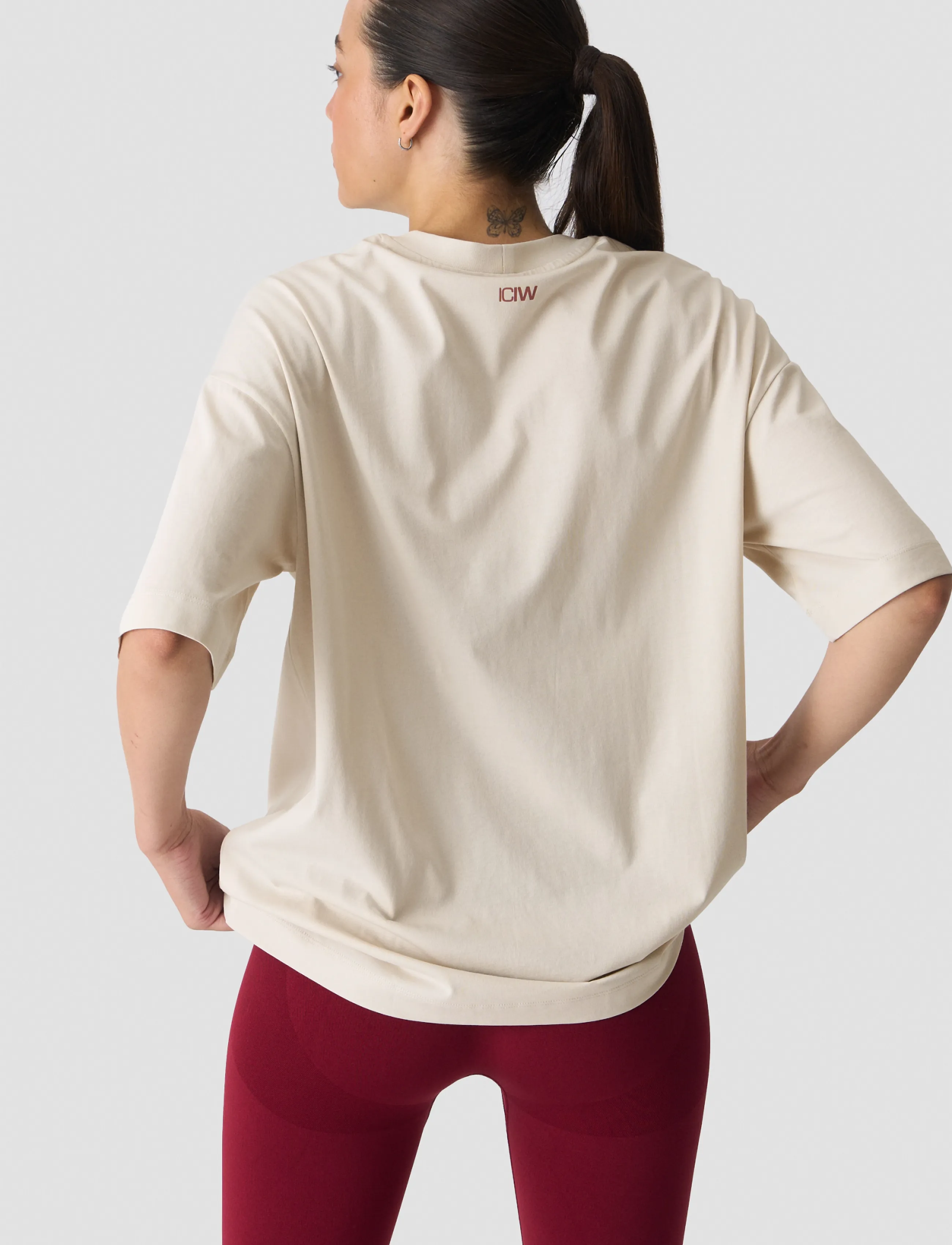 ICANIWILL - Everyday Oversized Cotton T-shirt Print W - t-shirts - light beige - 3