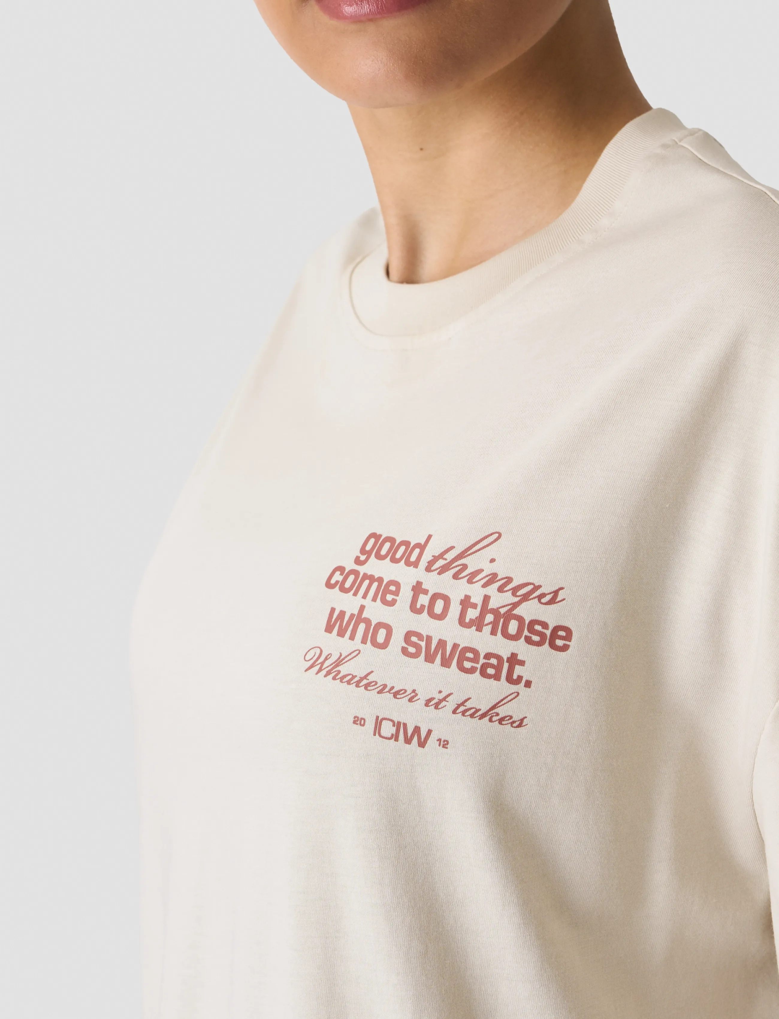 ICANIWILL - Everyday Oversized Cotton T-shirt Print W - t-shirts - light beige - 5