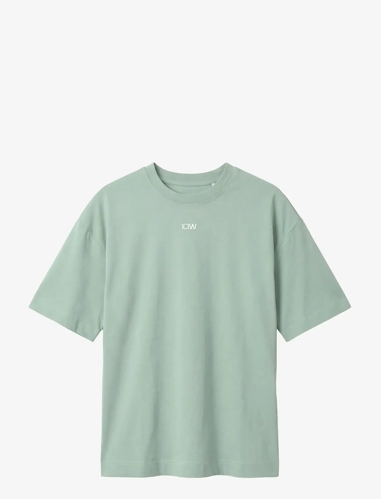 ICANIWILL - Everyday Oversized Cotton T-shirt Print W - t-shirts - light moss green - 1