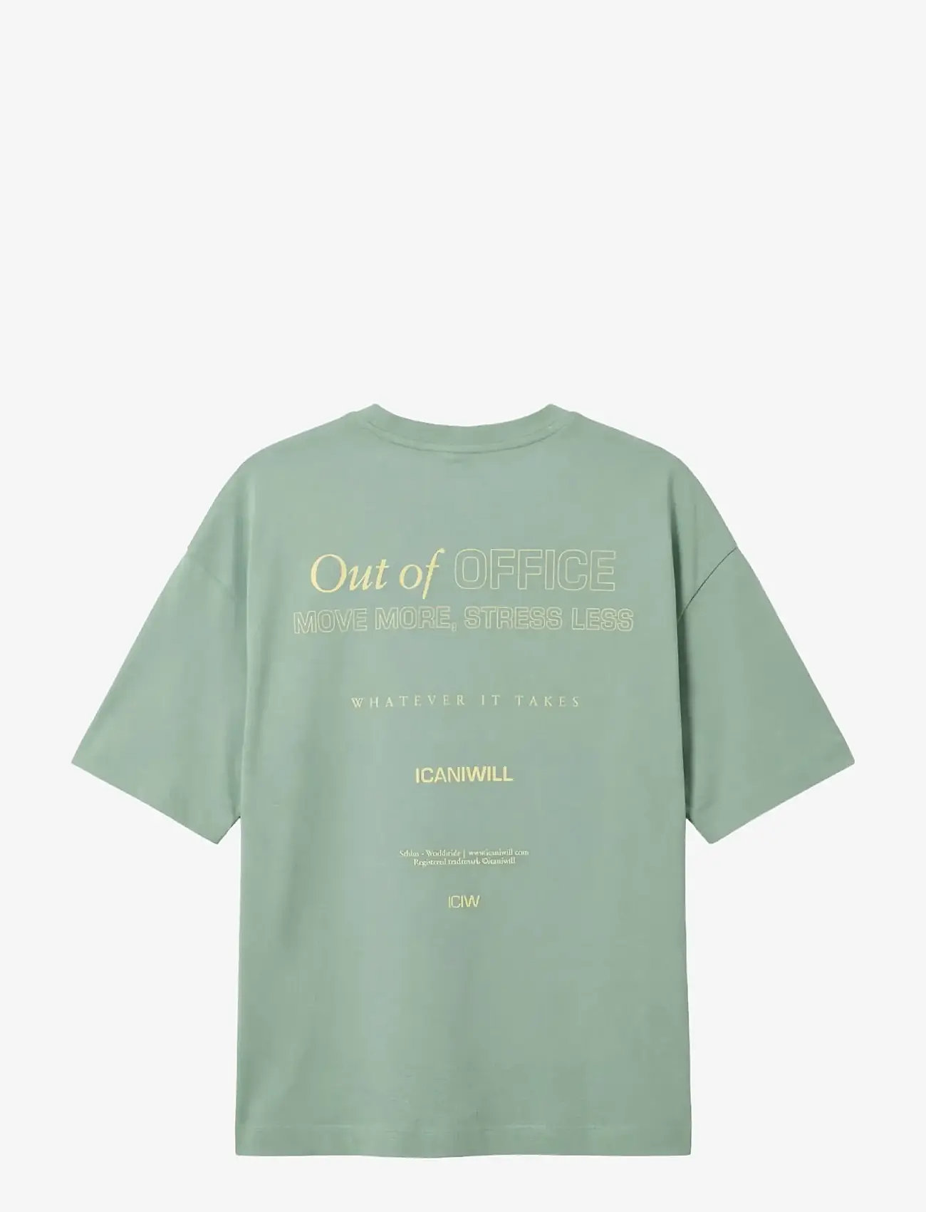 ICANIWILL - Everyday Oversized Cotton T-shirt Print W - t-shirts - light moss green - 2