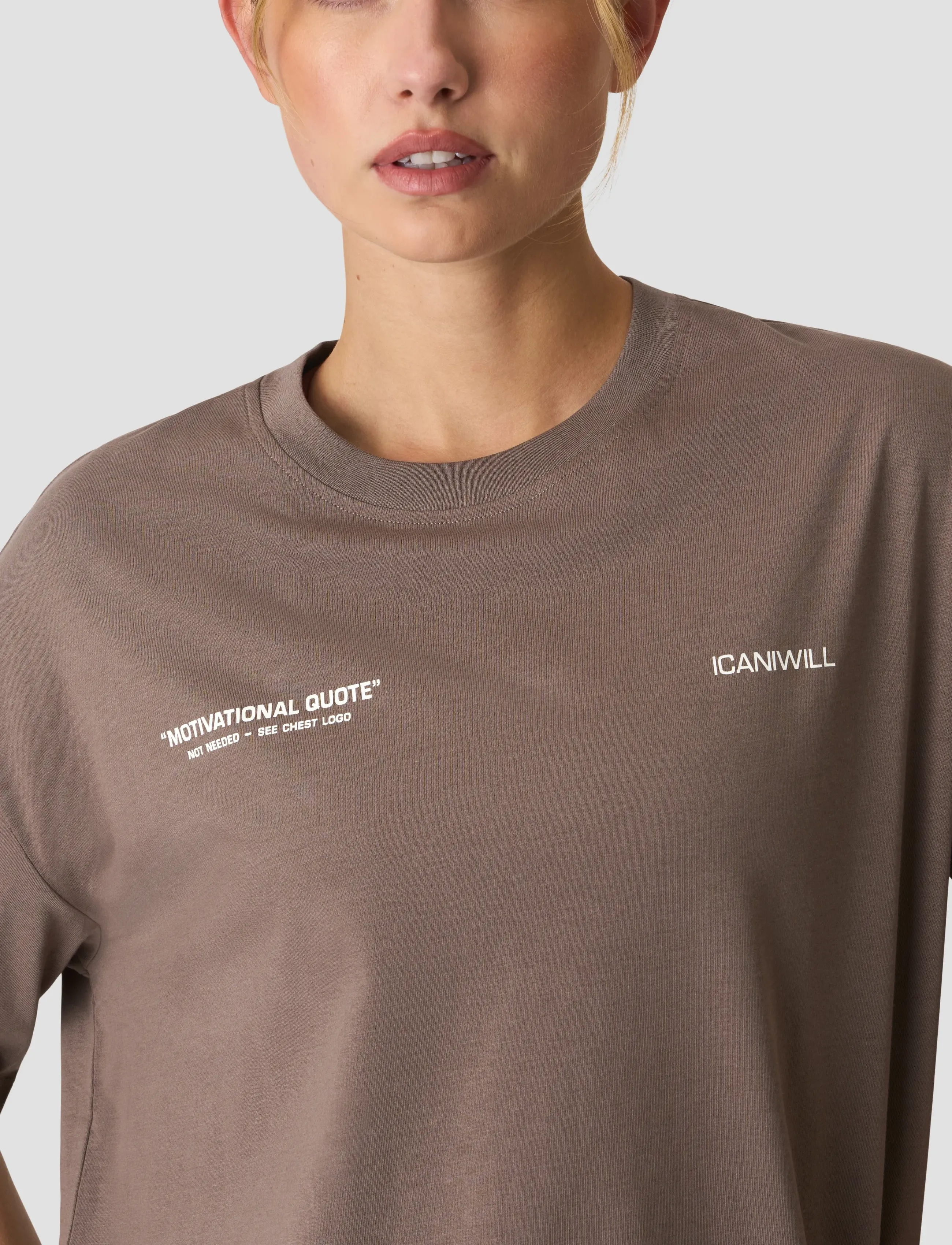 ICANIWILL - Everyday Oversized Cotton T-shirt Print W - t-shirts - warm grey - 5