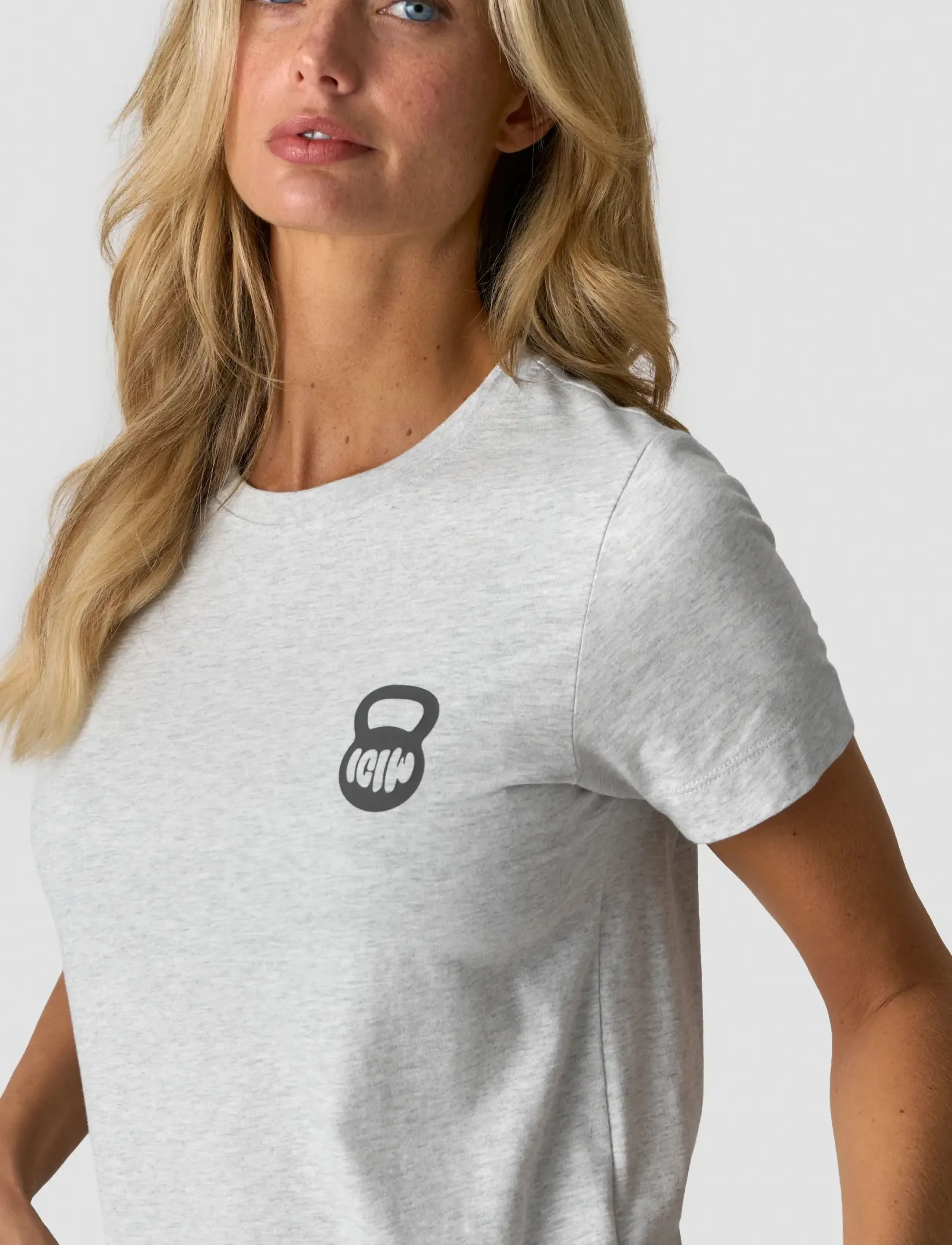 ICANIWILL - Everyday Cotton T-shirt Print W - t-shirts - light grey melange - 4