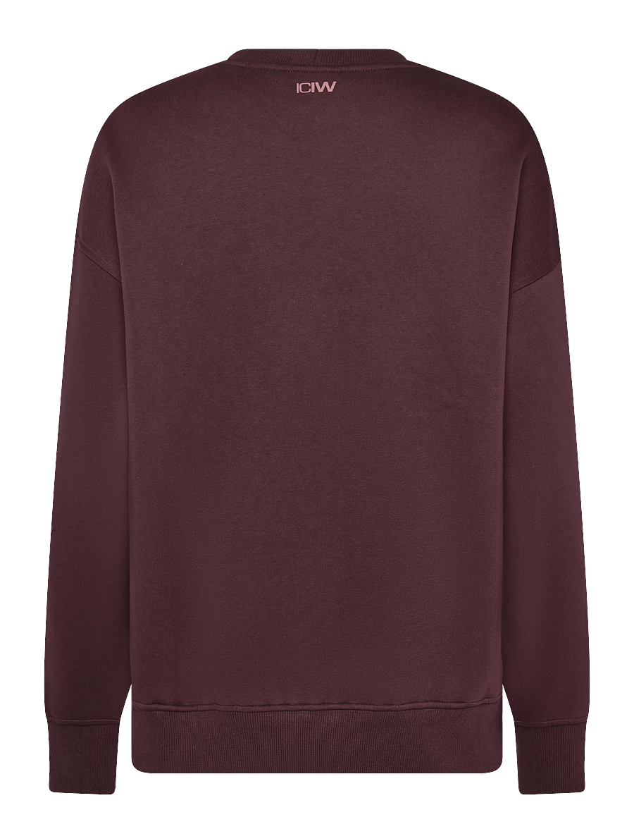 ICANIWILL - Everyday Relaxed Crewneck Print W - sweatshirts - espresso - 2