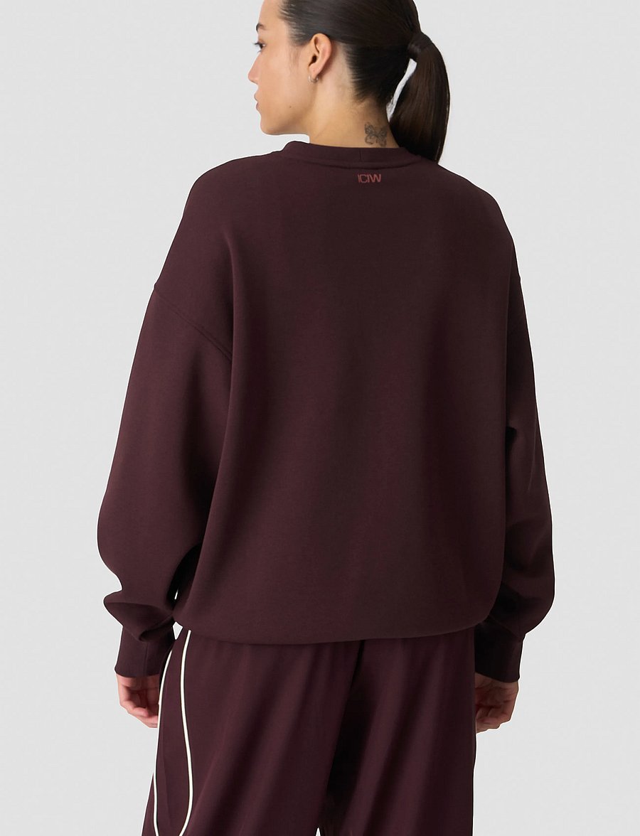 ICANIWILL - Everyday Relaxed Crewneck Print W - sweatshirts - espresso - 3