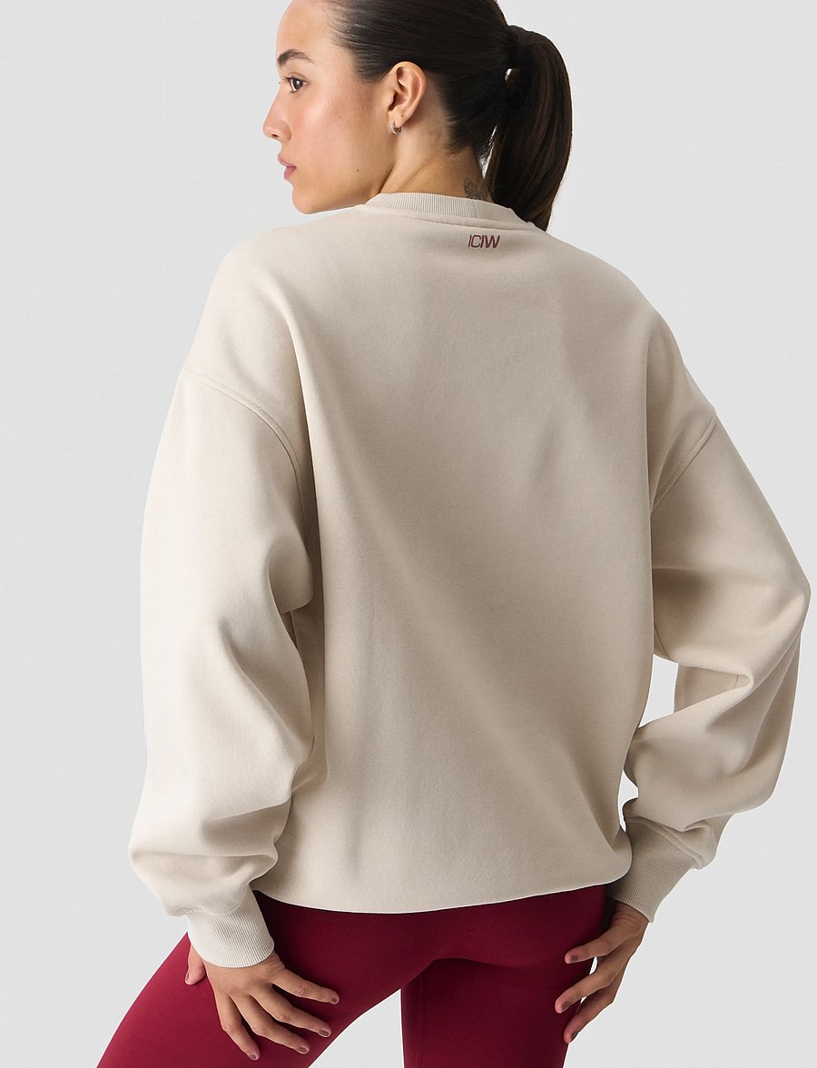 ICANIWILL - Everyday Relaxed Crewneck Print W - sweatshirts - light beige - 3