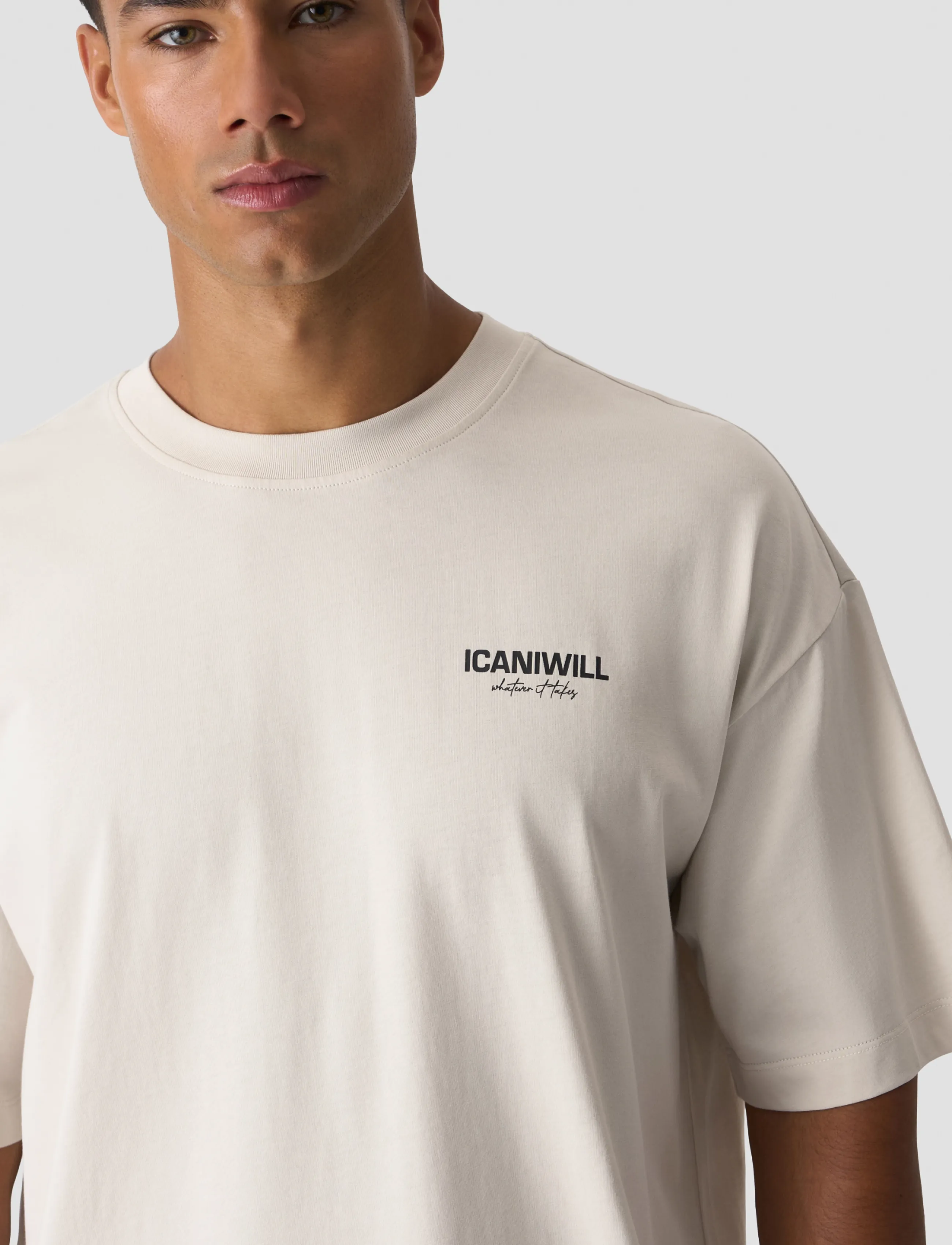 ICANIWILL - Everyday Oversized T-shirt Print M - t-shirts - light beige - 4