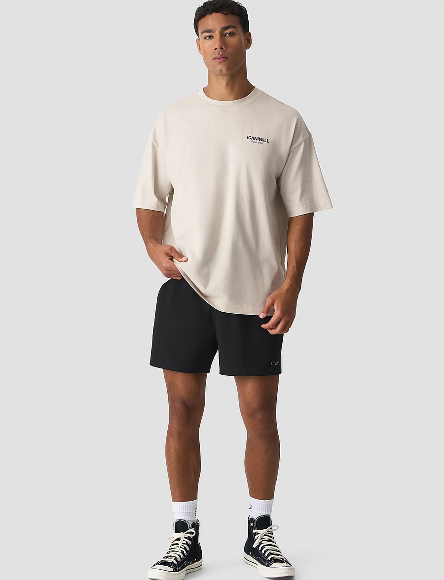 ICANIWILL - Everyday Oversized T-shirt Print M - t-shirts - light beige - 5