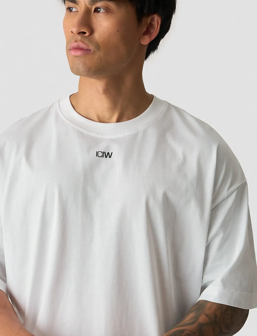 ICANIWILL - Everyday Oversized T-shirt Print M - tops & t-shirts - white snow - 4