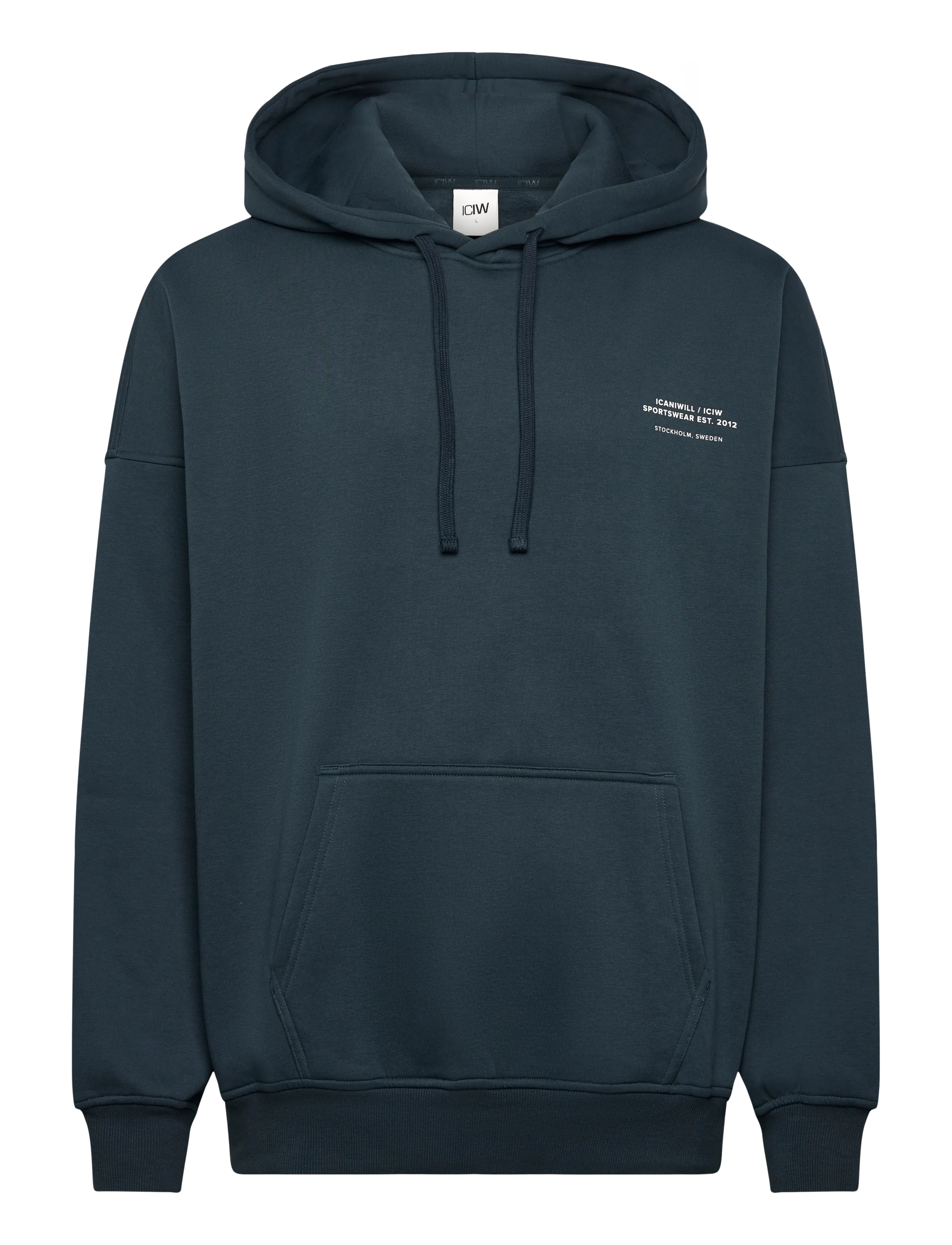 ICANIWILL Everyday Relaxed Hoodie Print M - Hættetrøjer - DARK DUSTY TEAL / blue