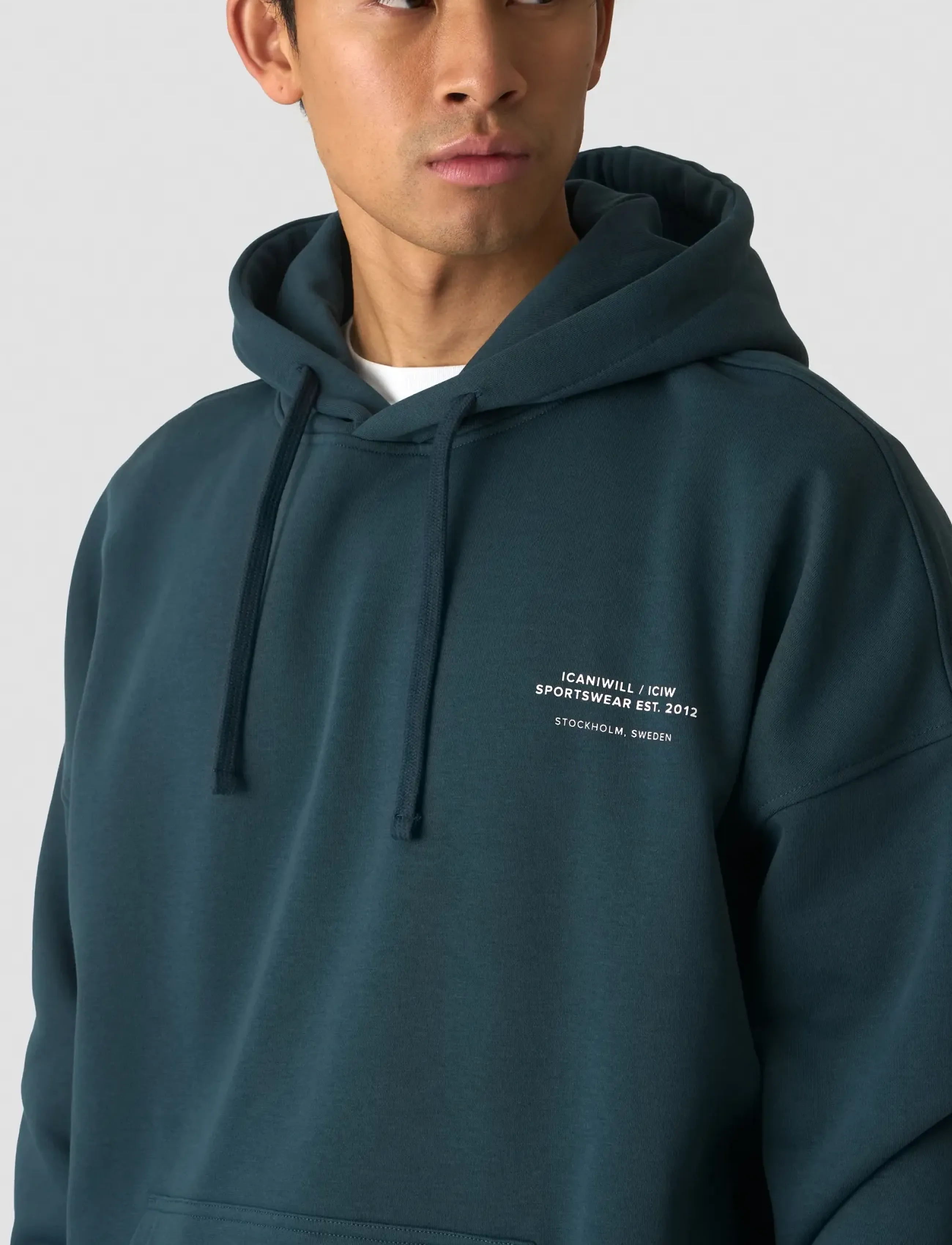 ICANIWILL - Everyday Relaxed Hoodie Print M - hættetrøjer - dark dusty teal - 4